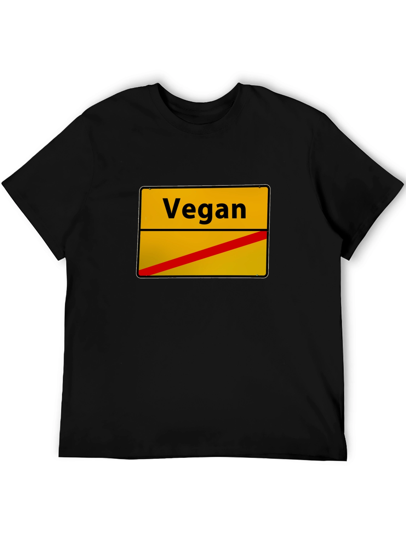 Vegan Street Sign Black T-Shirt - Unisex