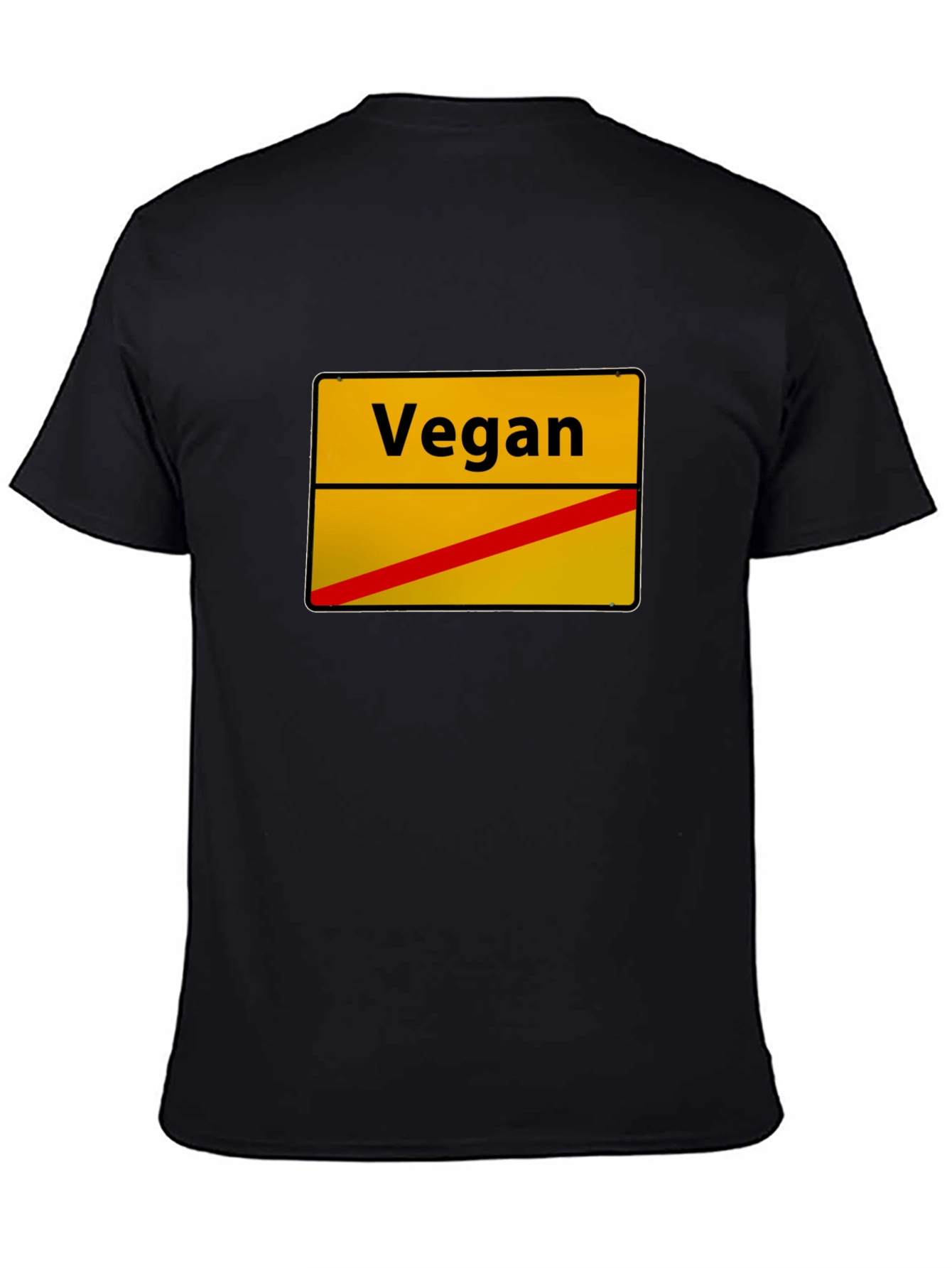 Vegan Street Sign Black T-Shirt - Unisex