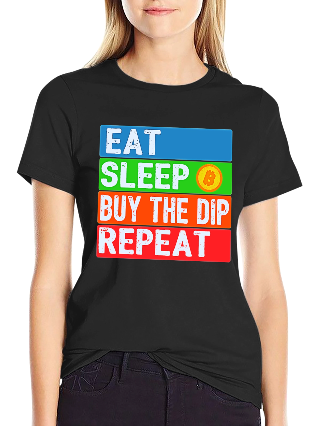 Eat Sleep Buy the Dip Bitcoin Crypto T-Shirt