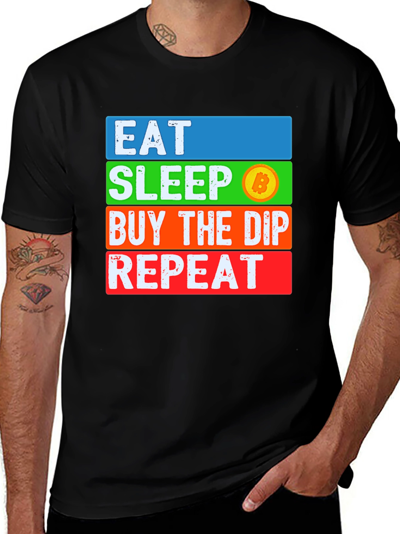 Eat Sleep Buy the Dip Bitcoin Crypto T-Shirt