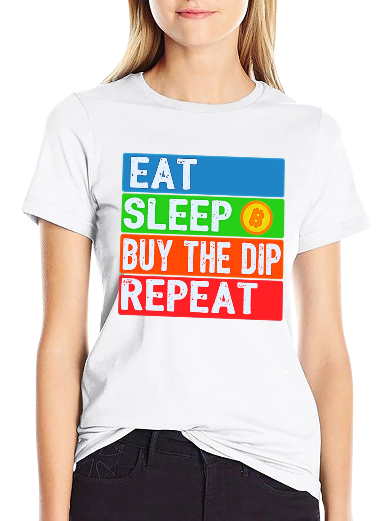 Eat Sleep Buy the Dip Bitcoin Crypto T-Shirt