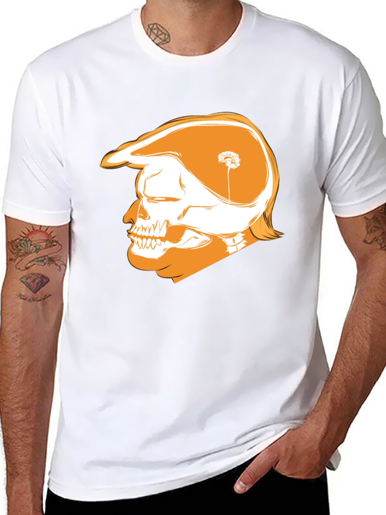 Political Satire Skeleton Head T-Shirt