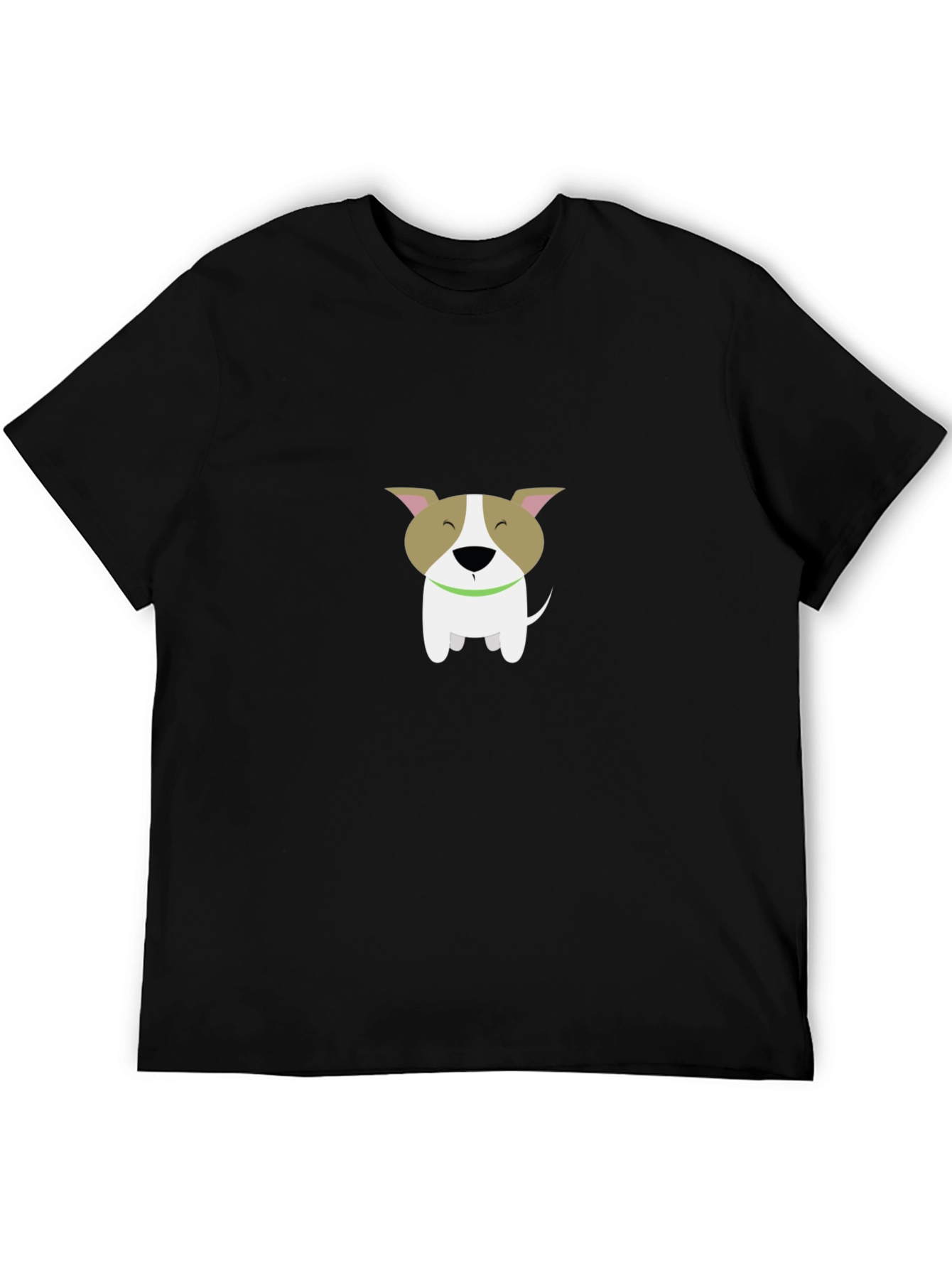 Cute Dog Graphic Black T-Shirt - Mens Casual Tee