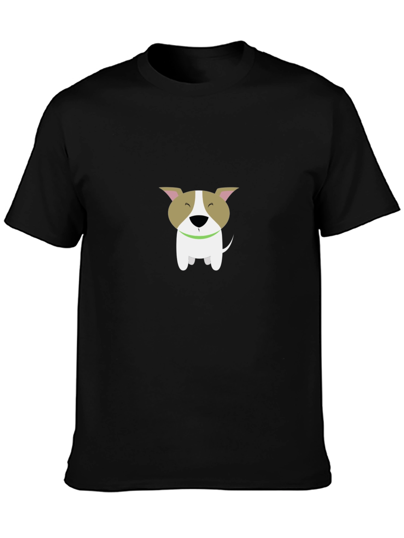 Cute Dog Graphic Black T-Shirt - Mens Casual Tee