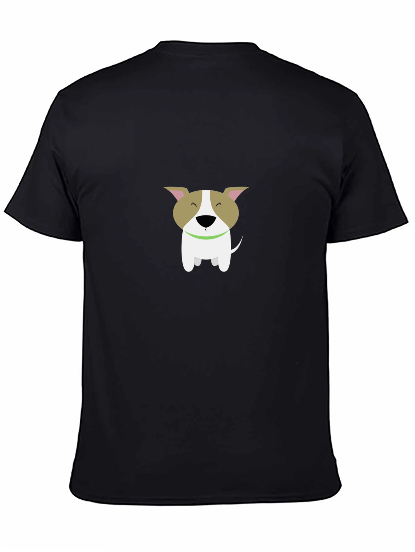Cute Dog Graphic Black T-Shirt - Mens Casual Tee