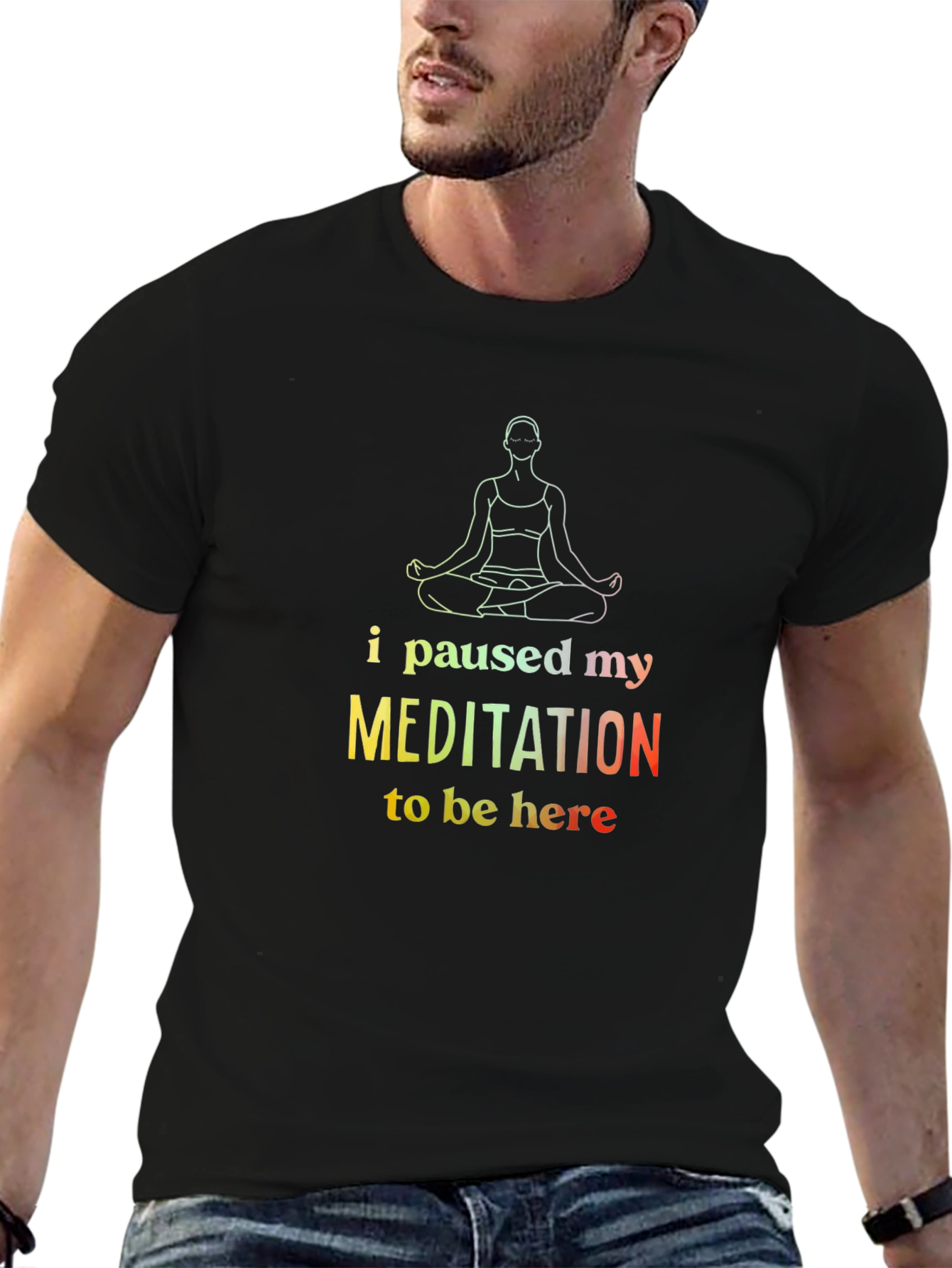 Meditation Pause Graphic Tee - Funny Unisex Shirt