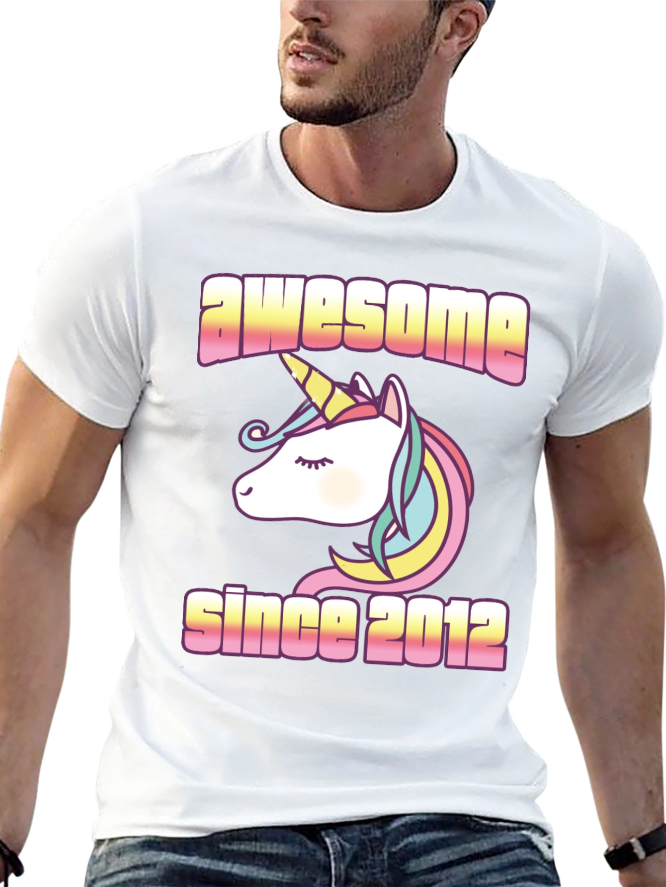 Awesome Since 2012 Unicorn Graphic Tee
