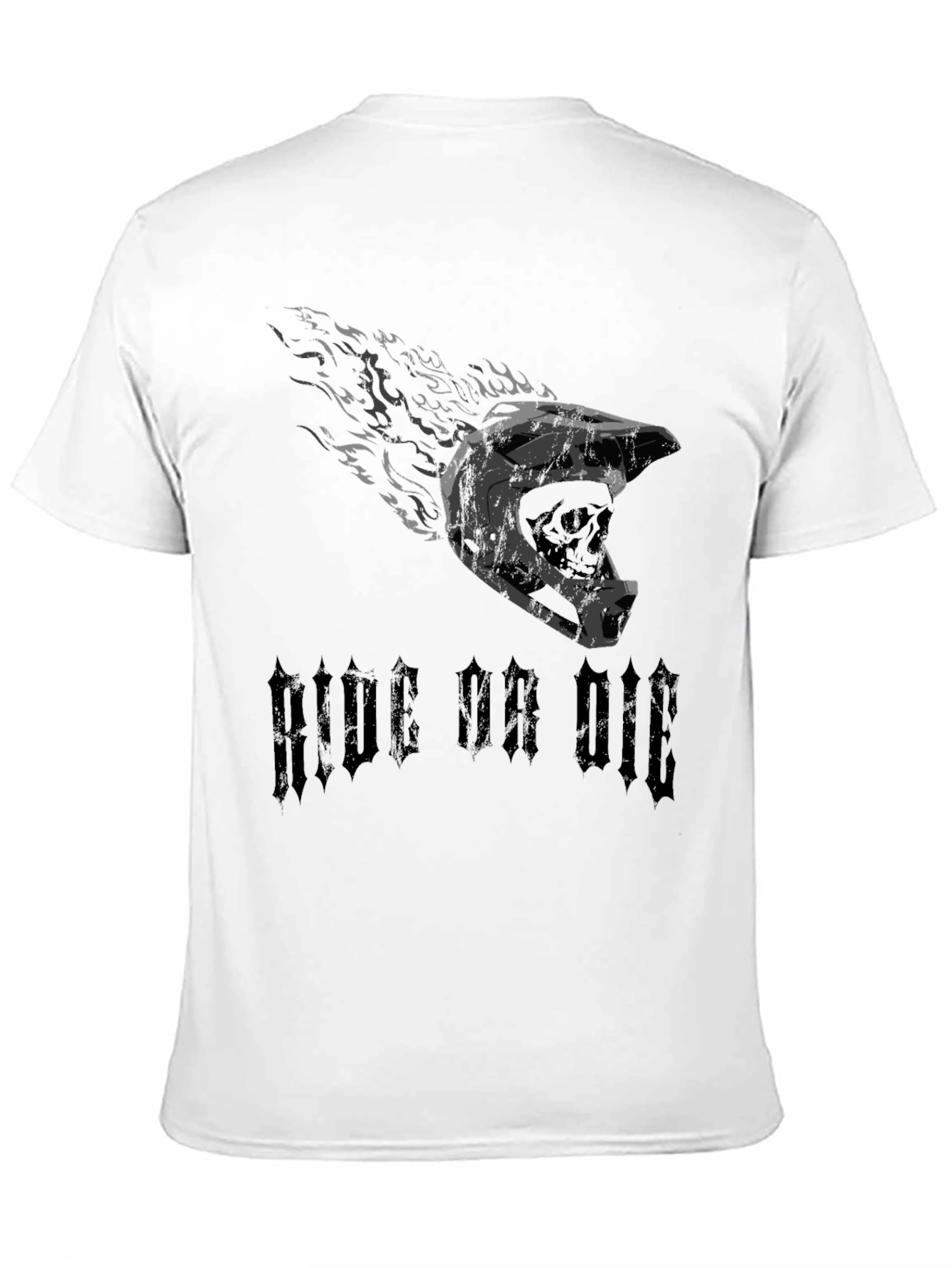 Ride or Die Skull Helmet Graphic Tee
