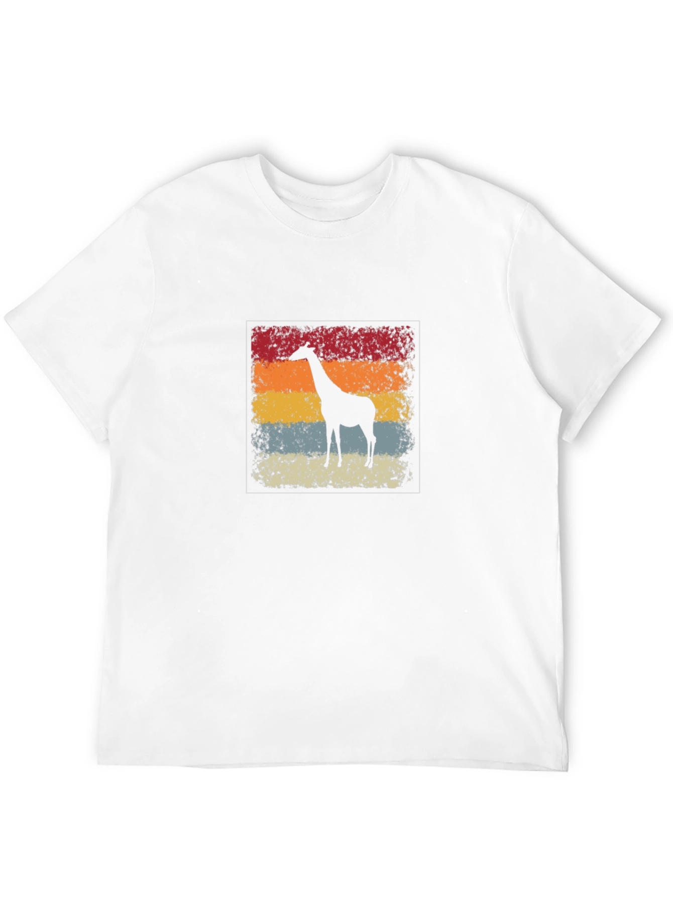 Retro Giraffe Graphic T-Shirt - Black