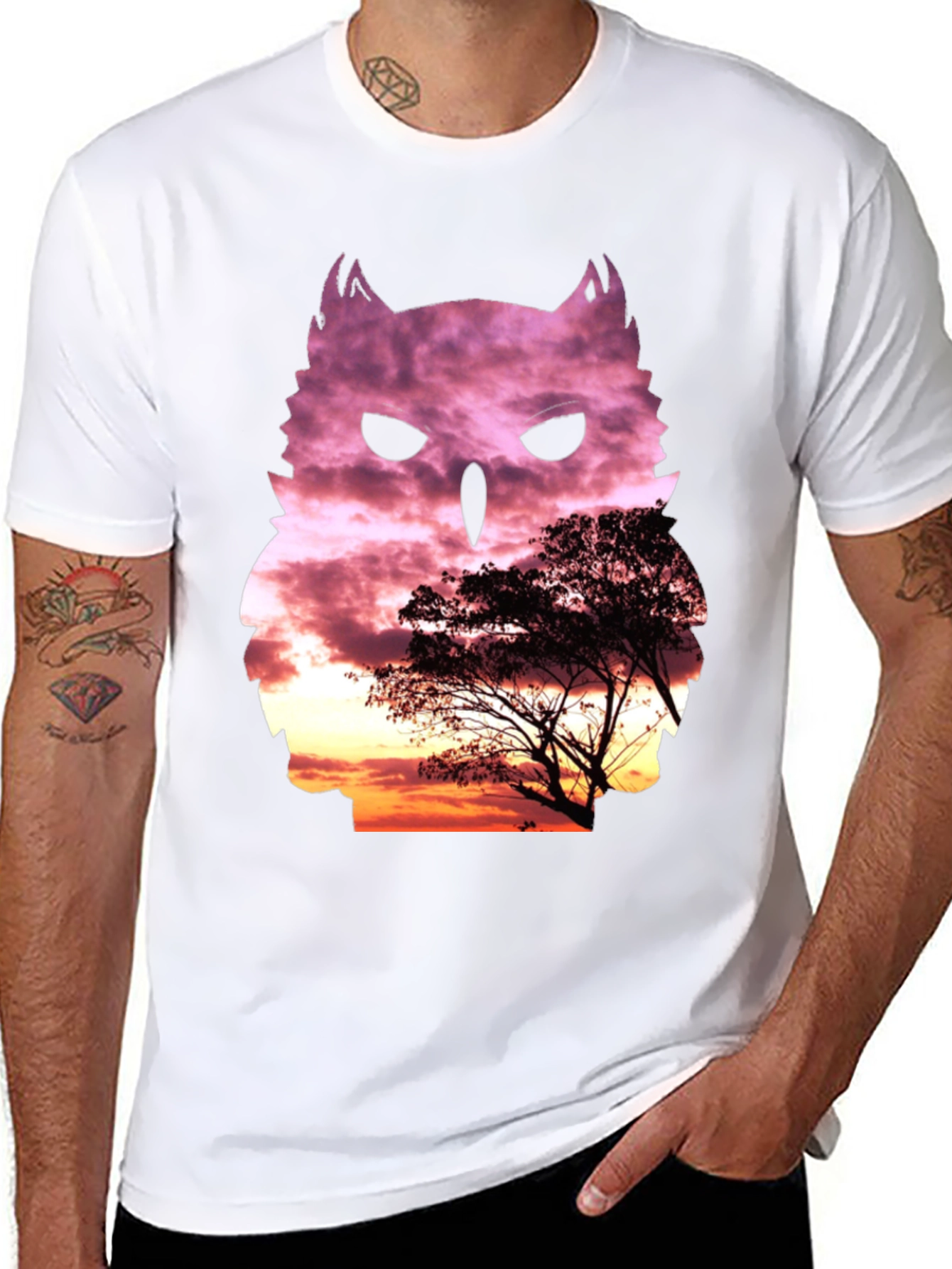 Owl Sunset T-Shirt - Nature Inspired Graphic Tee