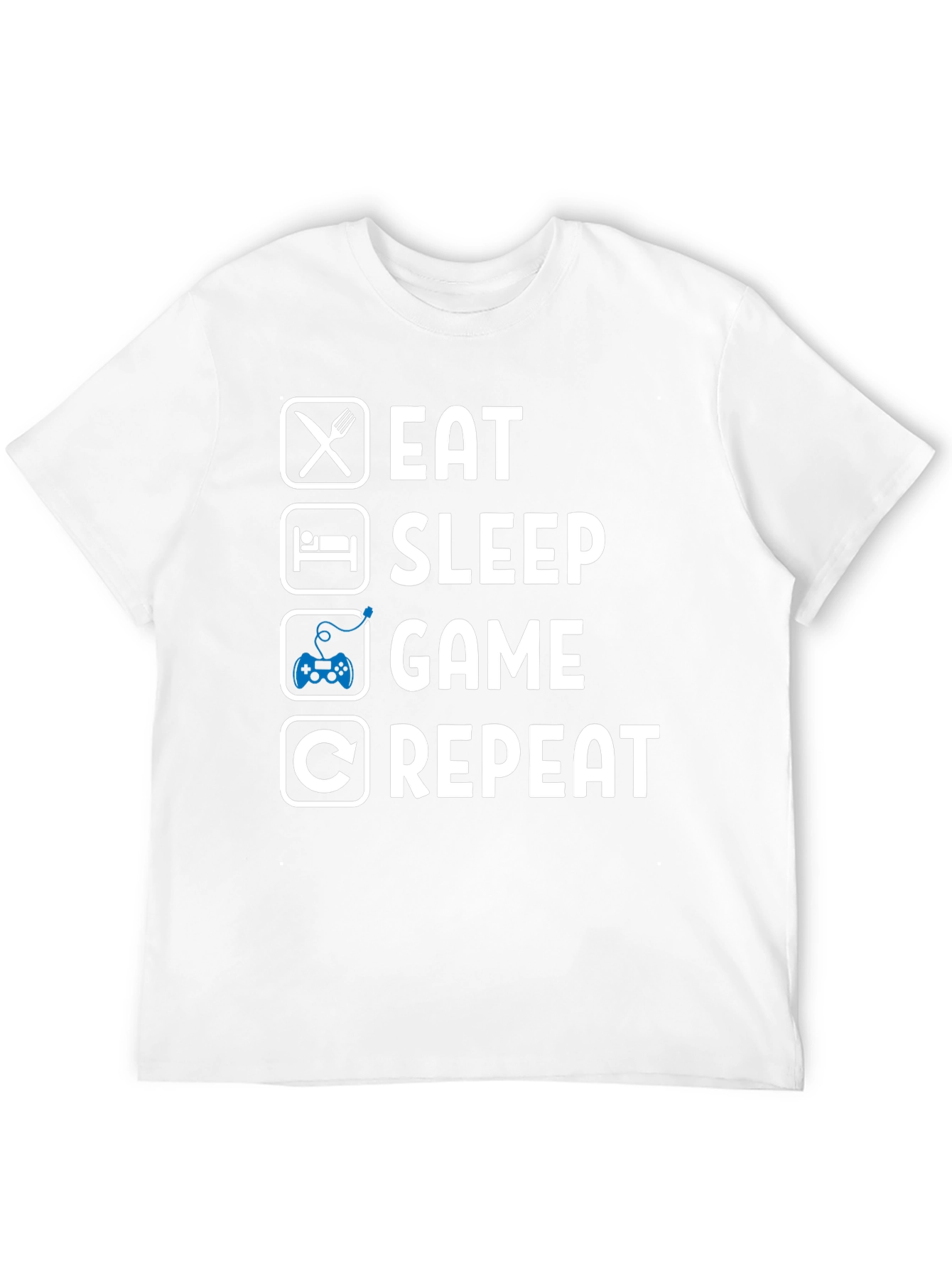 Eat Sleep Game Repeat Black T-Shirt - Gamer Lifestyle