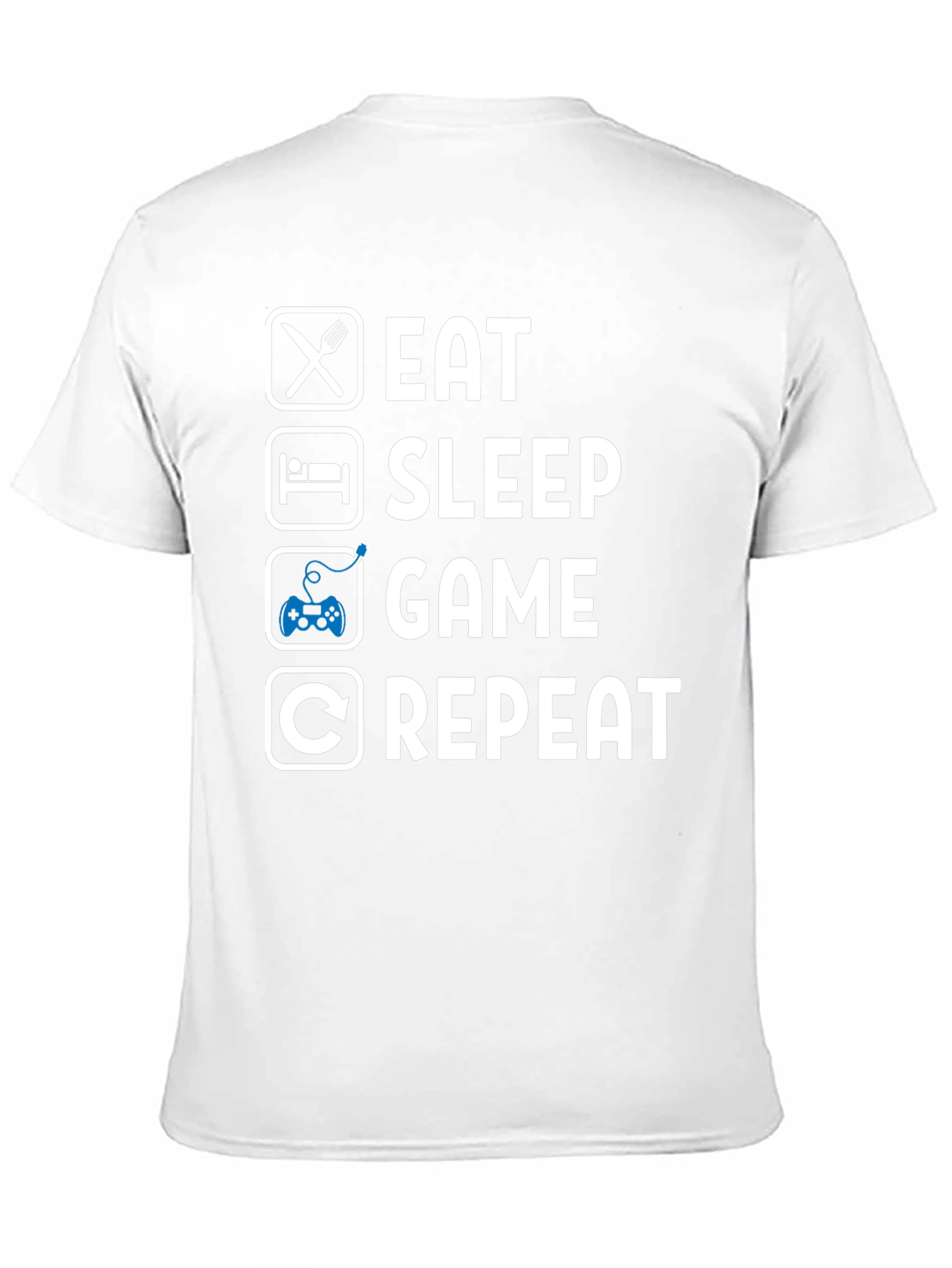 Eat Sleep Game Repeat Black T-Shirt - Gamer Lifestyle