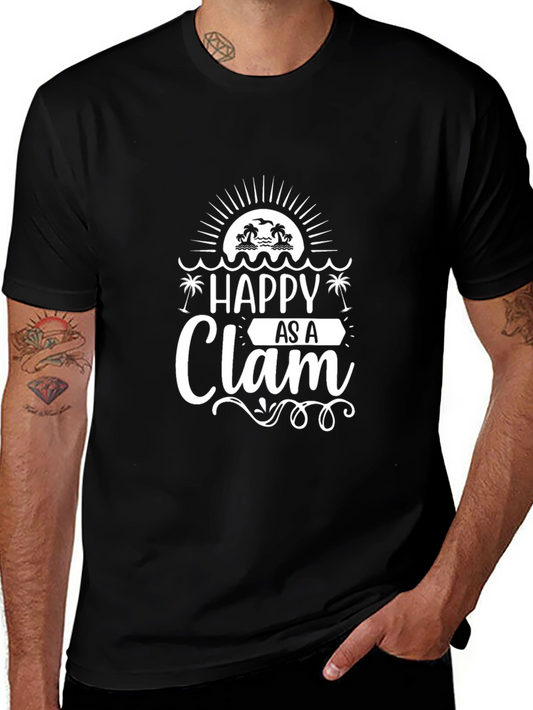 Happy as a Clam Graphic T-Shirt - Beach Vibes
