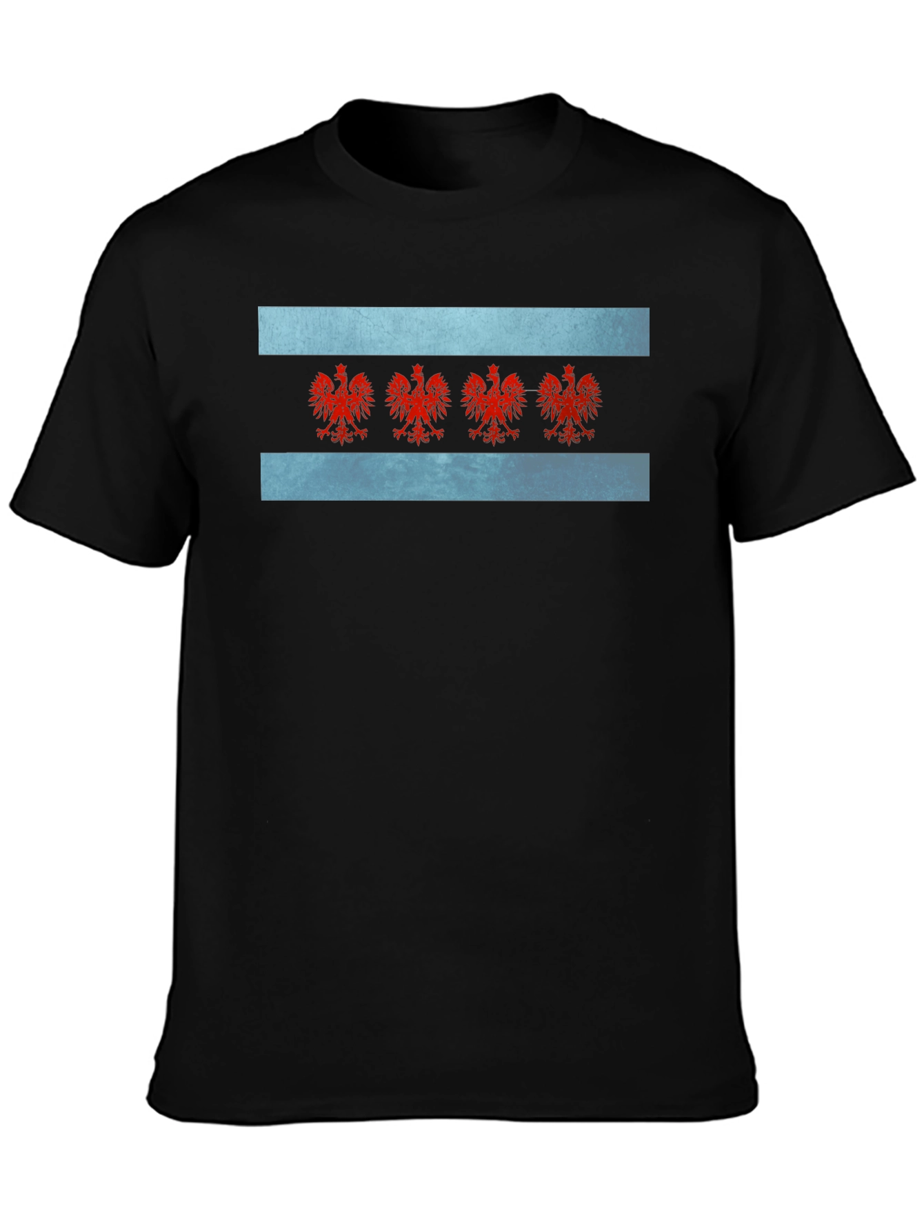 Chicago Flag T-Shirt - Red Eagle Emblem