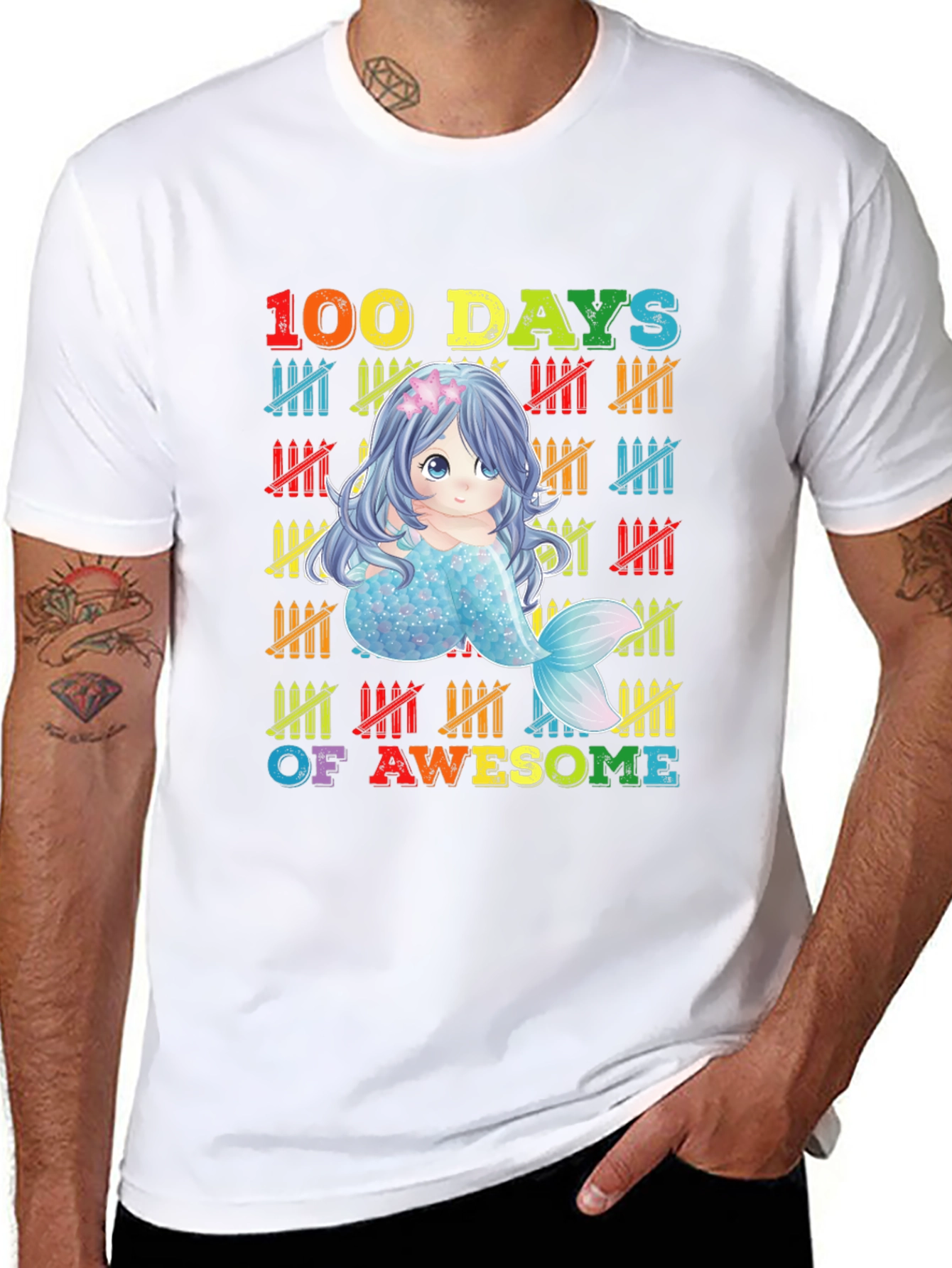 100 Days of Awesome Mermaid Graphic Tee