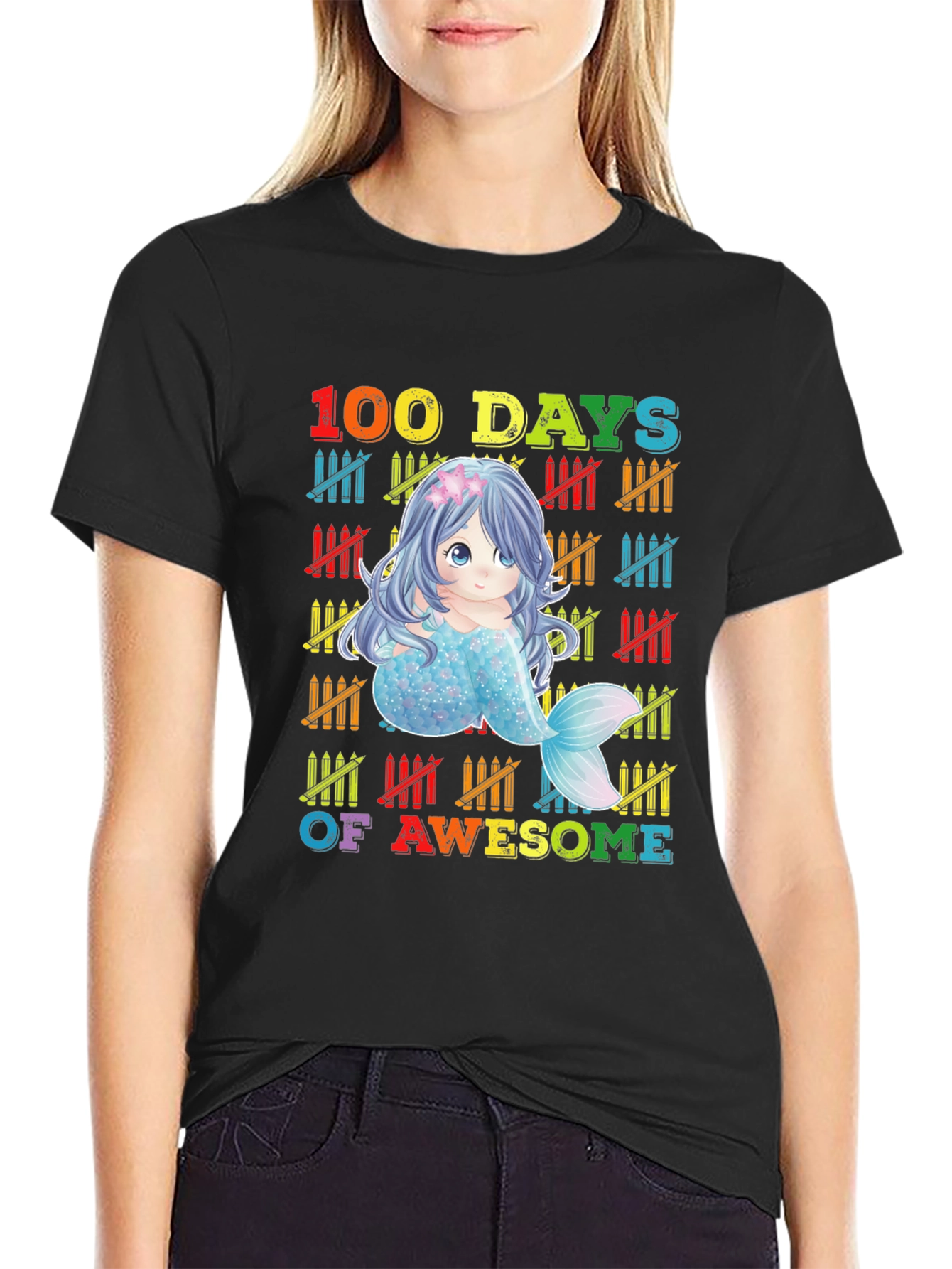 100 Days of Awesome Mermaid Graphic Tee