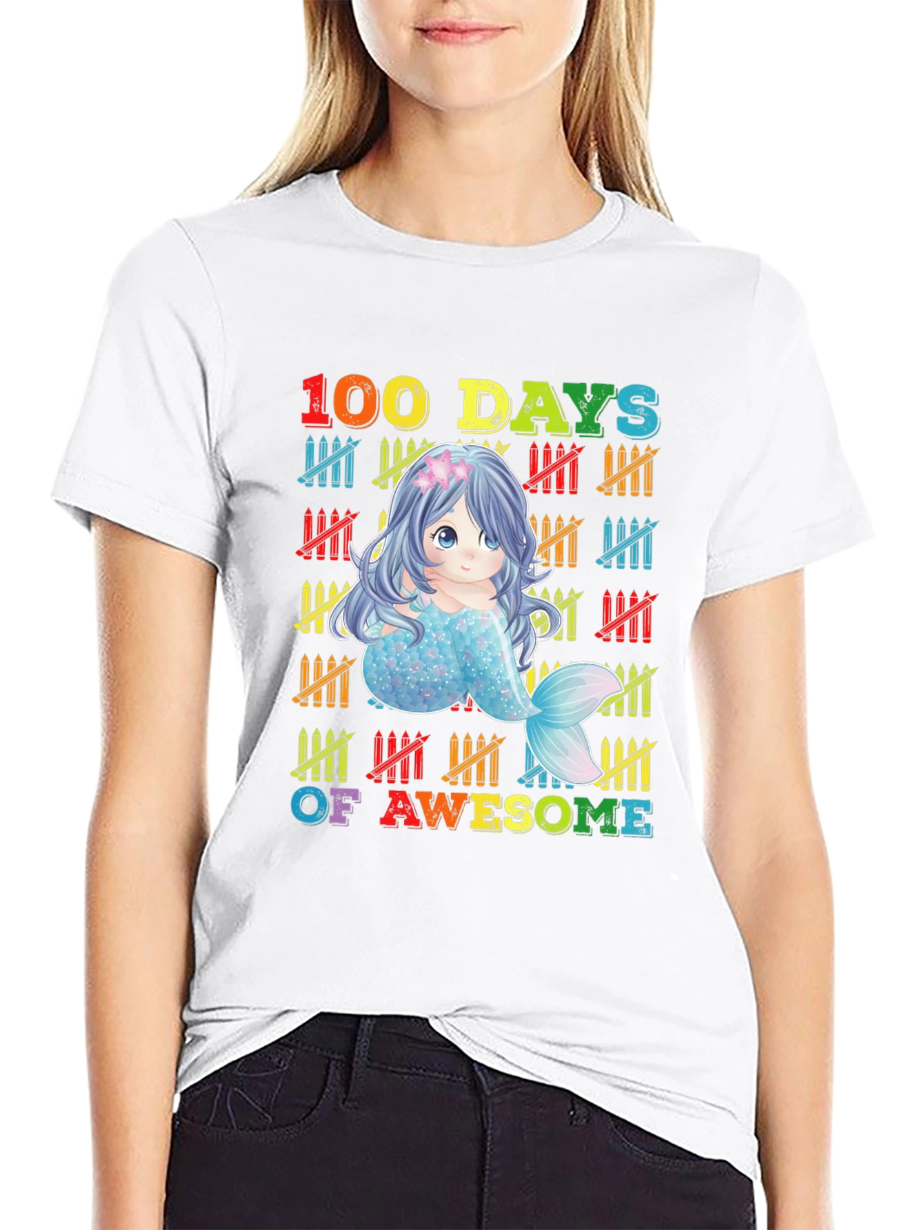 100 Days of Awesome Mermaid Graphic Tee
