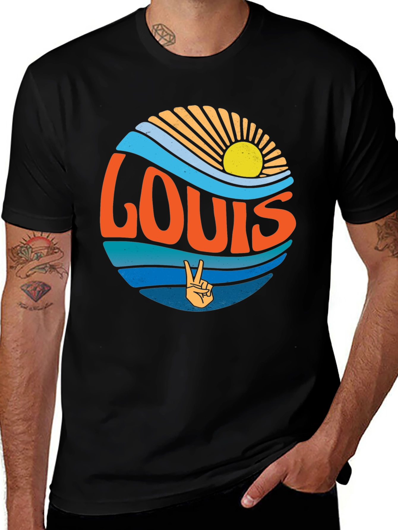 Retro LOUIS Peace Sign T-Shirt