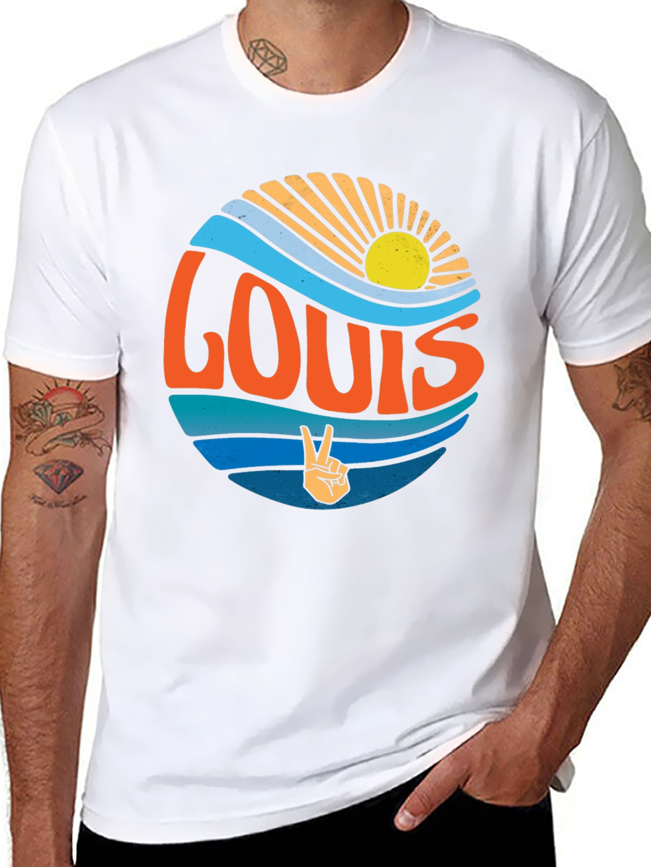Retro LOUIS Peace Sign T-Shirt