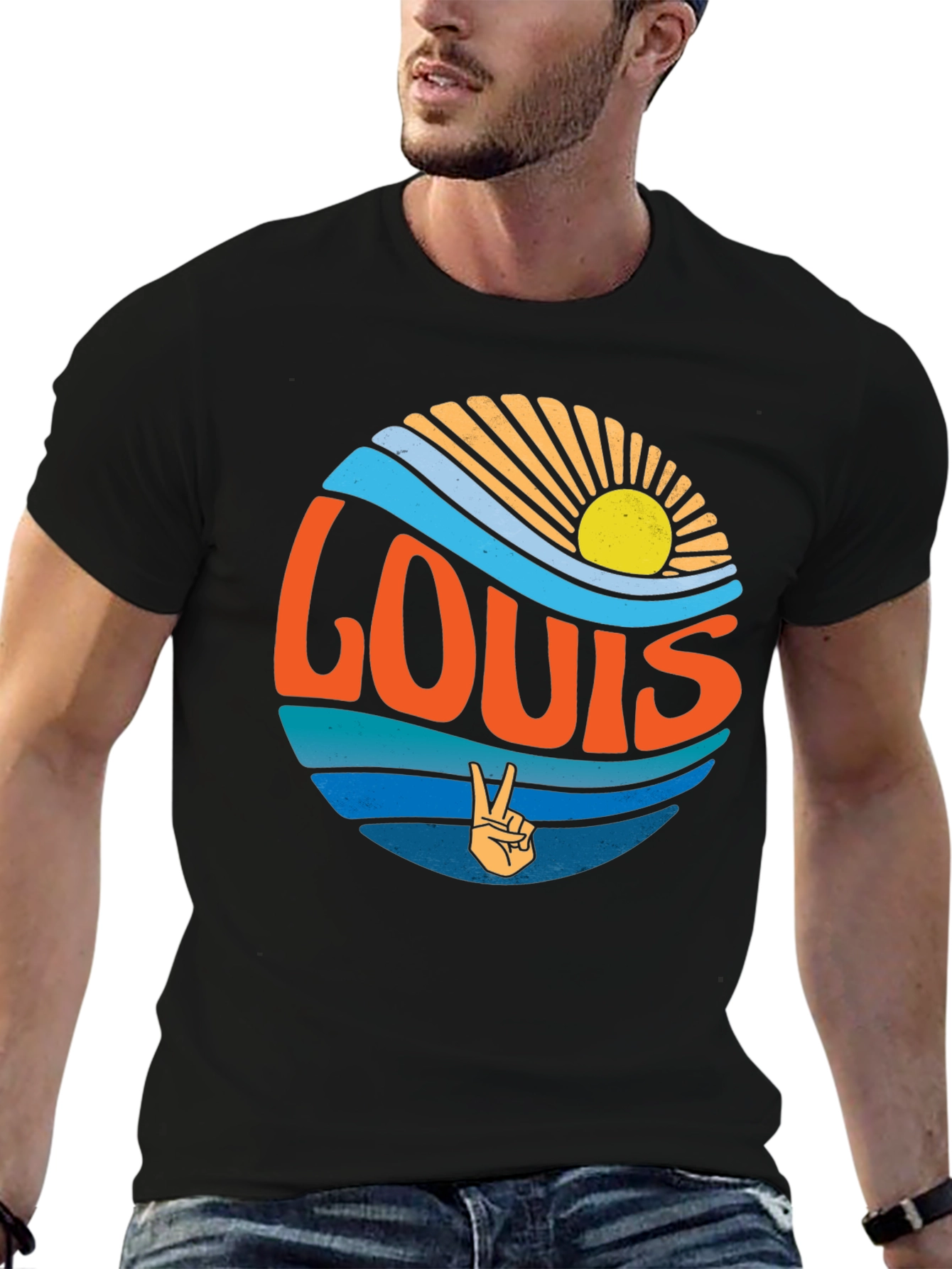 Retro LOUIS Peace Sign T-Shirt