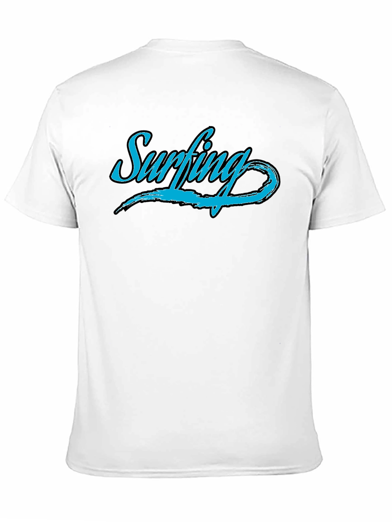 Mens Black Surfing Graphic T-Shirt
