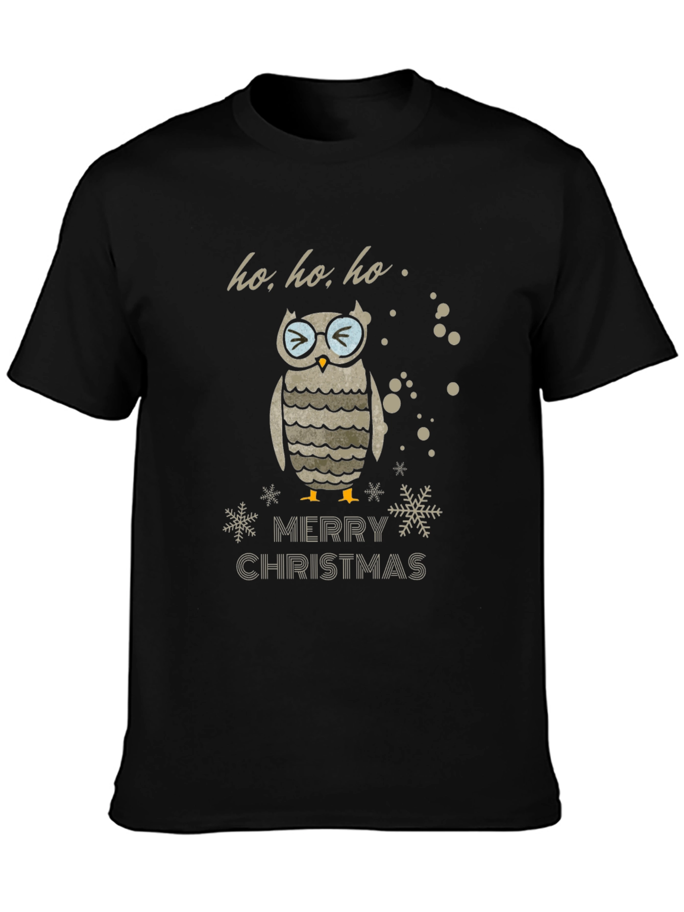 Owl Merry Christmas Graphic T-Shirt