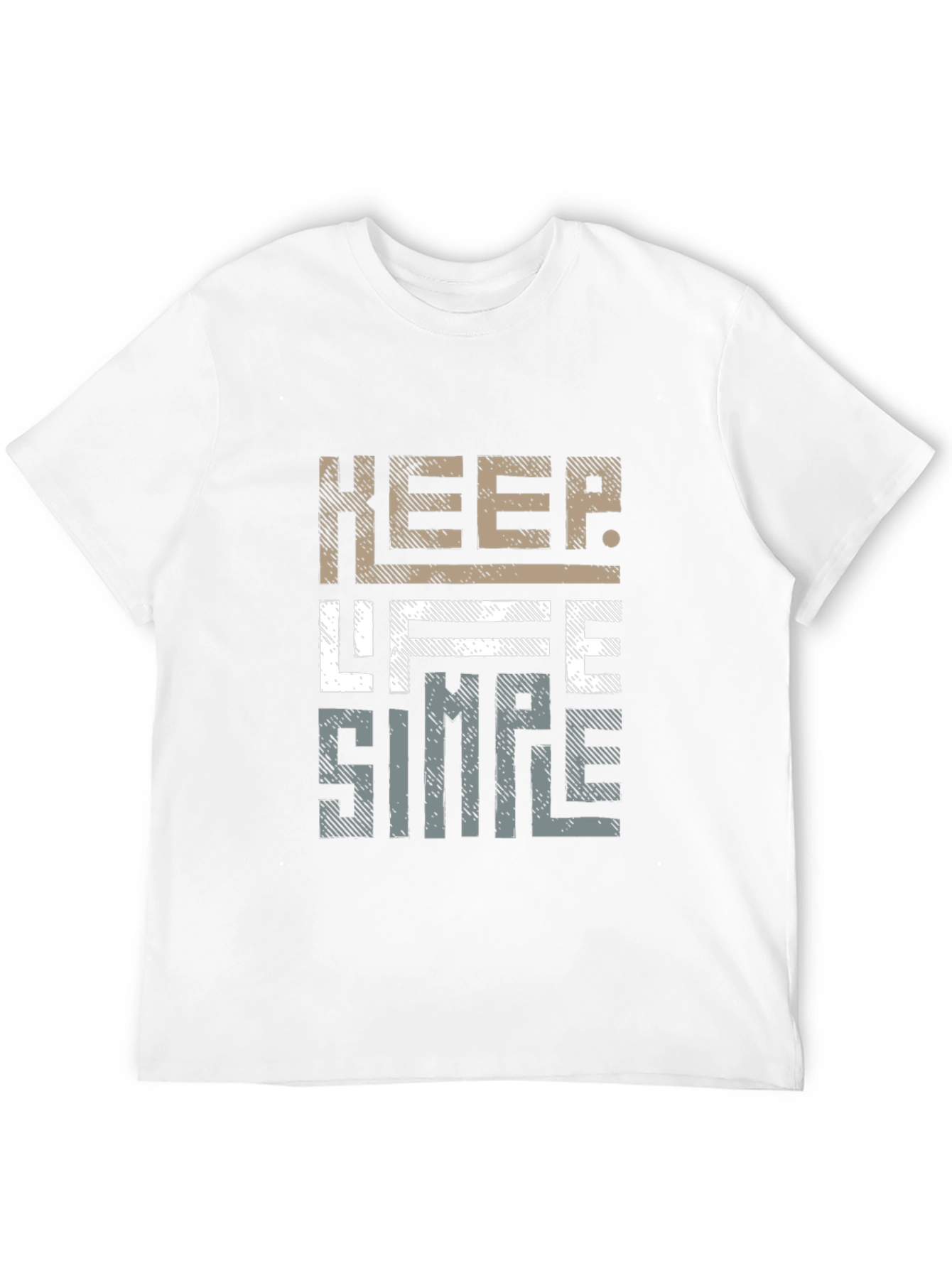 Keep Life Simple Graphic Print Crew Neck Tee