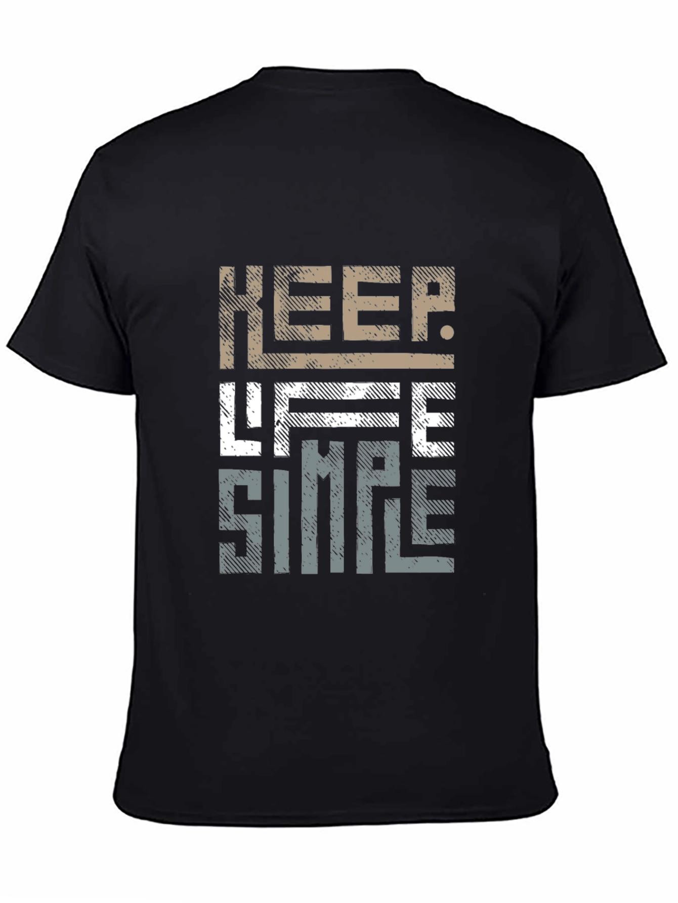 Keep Life Simple Graphic Print Crew Neck Tee