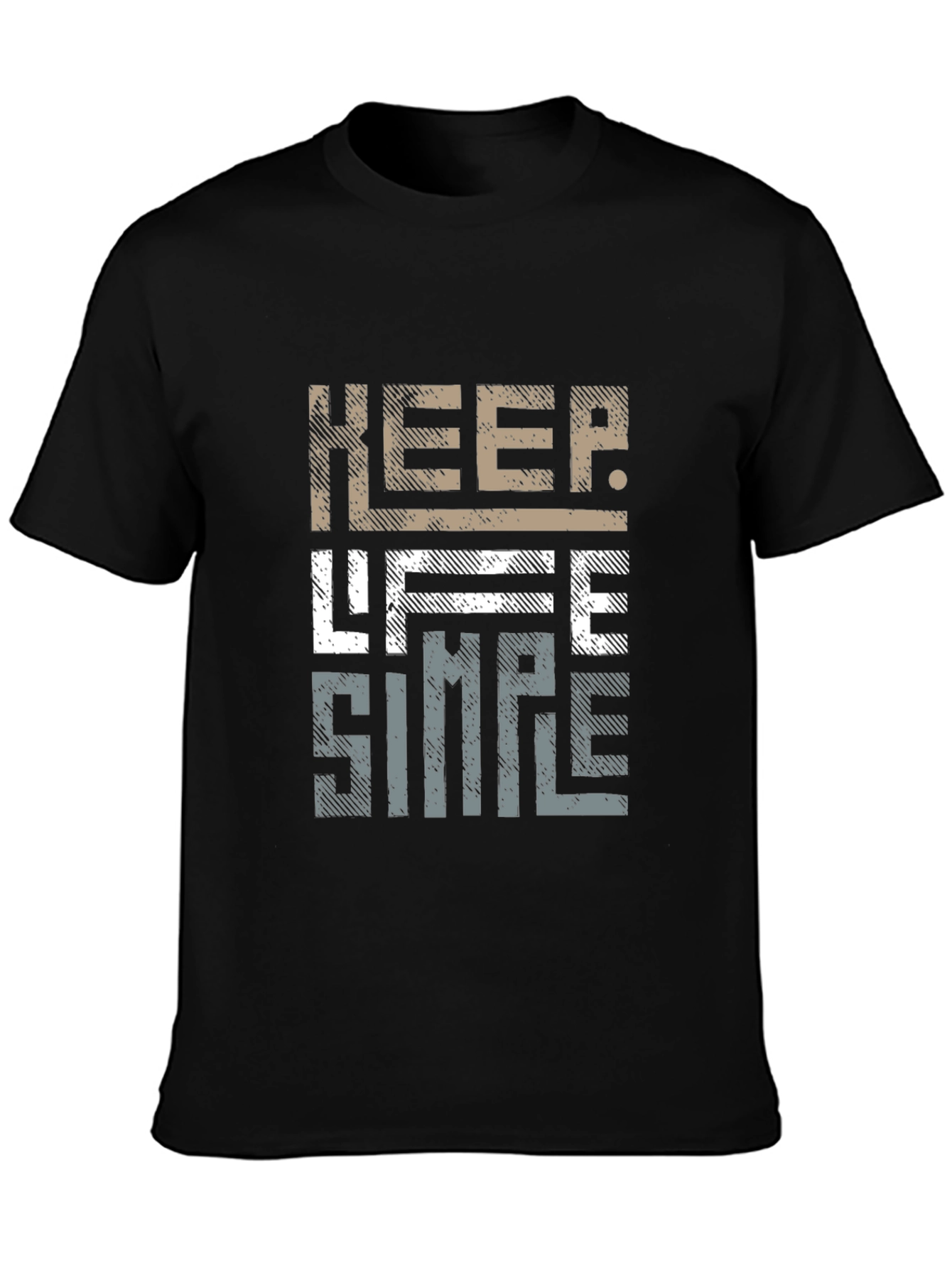 Keep Life Simple Graphic Print Crew Neck Tee