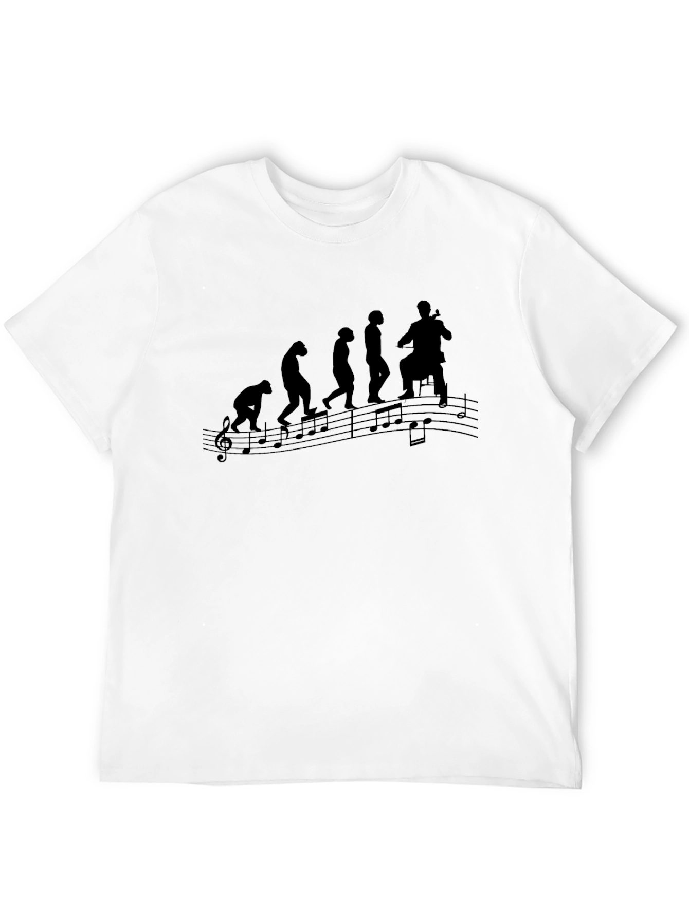 Evolution of Cello Player Black T-Shirt