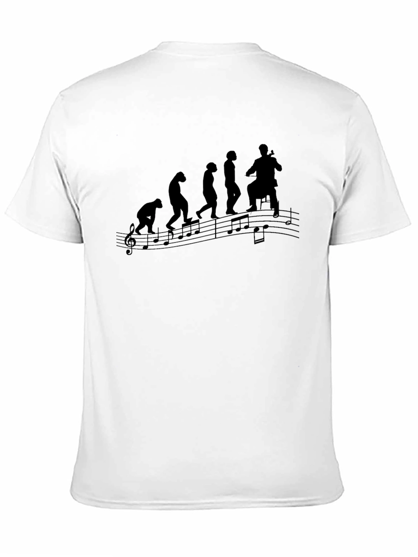 Evolution of Cello Player Black T-Shirt