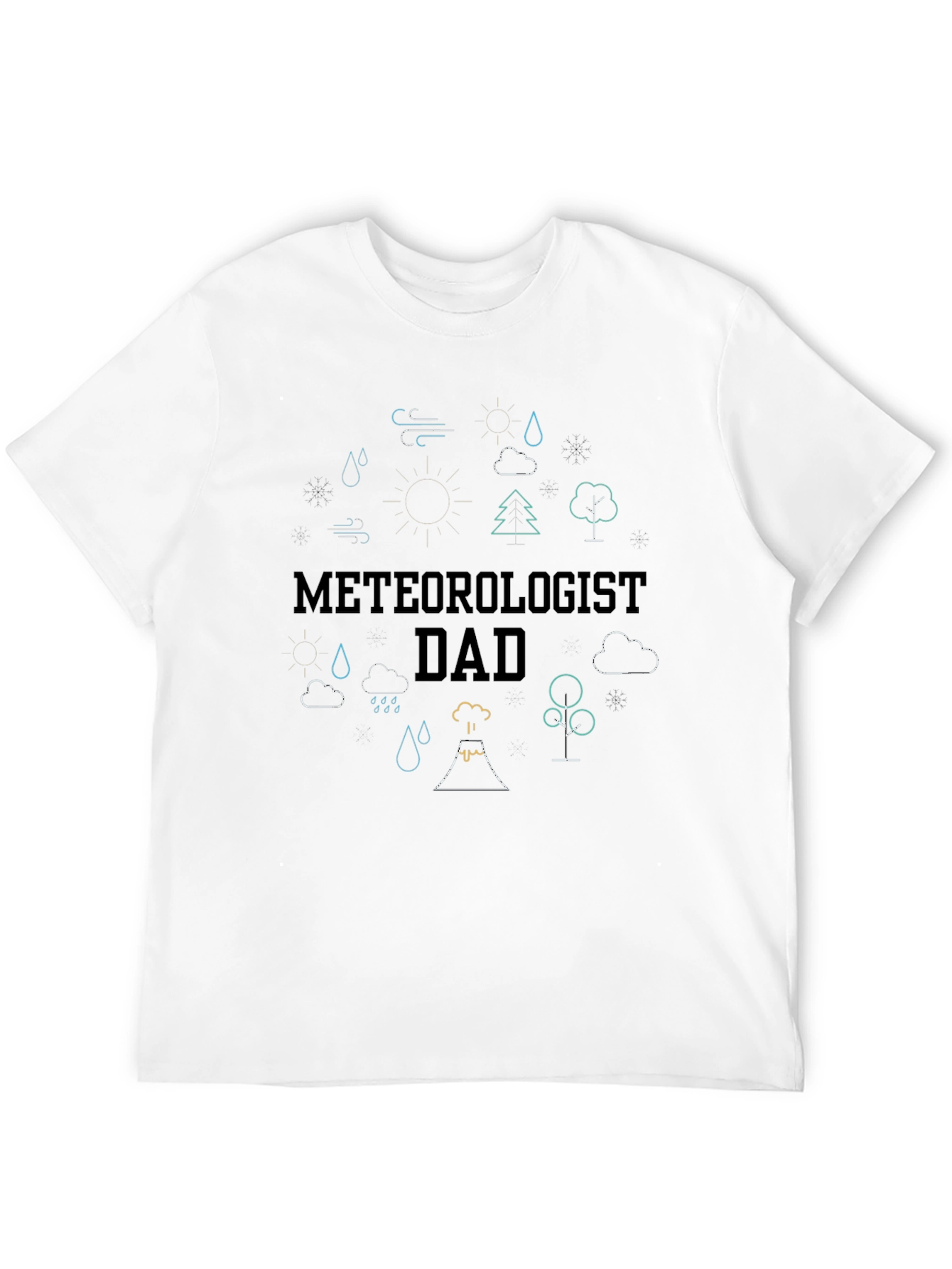 Meteorologist Dad Black Graphic T-Shirt