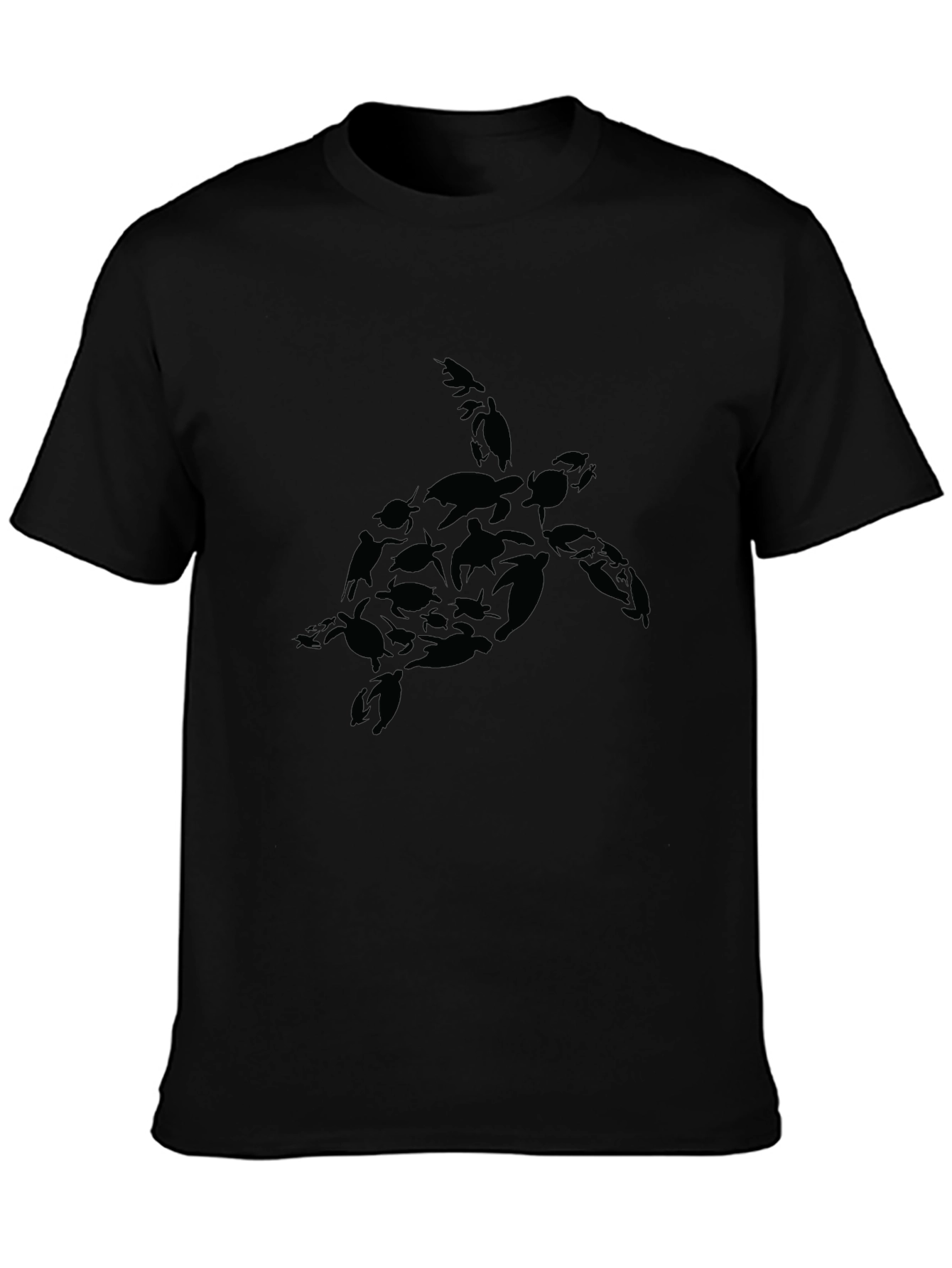 Turtle Silhouette Graphic Tee - Black