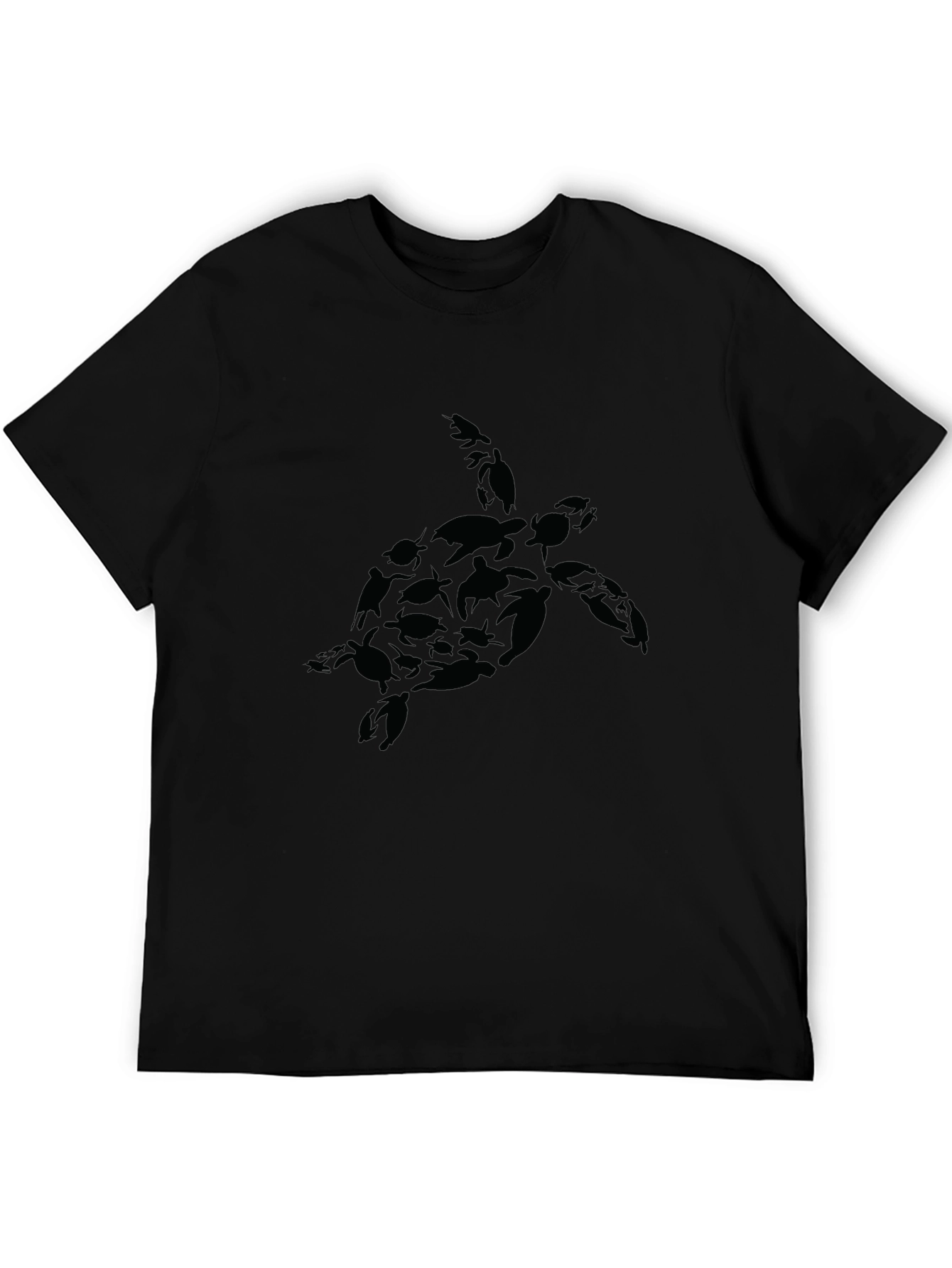 Turtle Silhouette Graphic Tee - Black