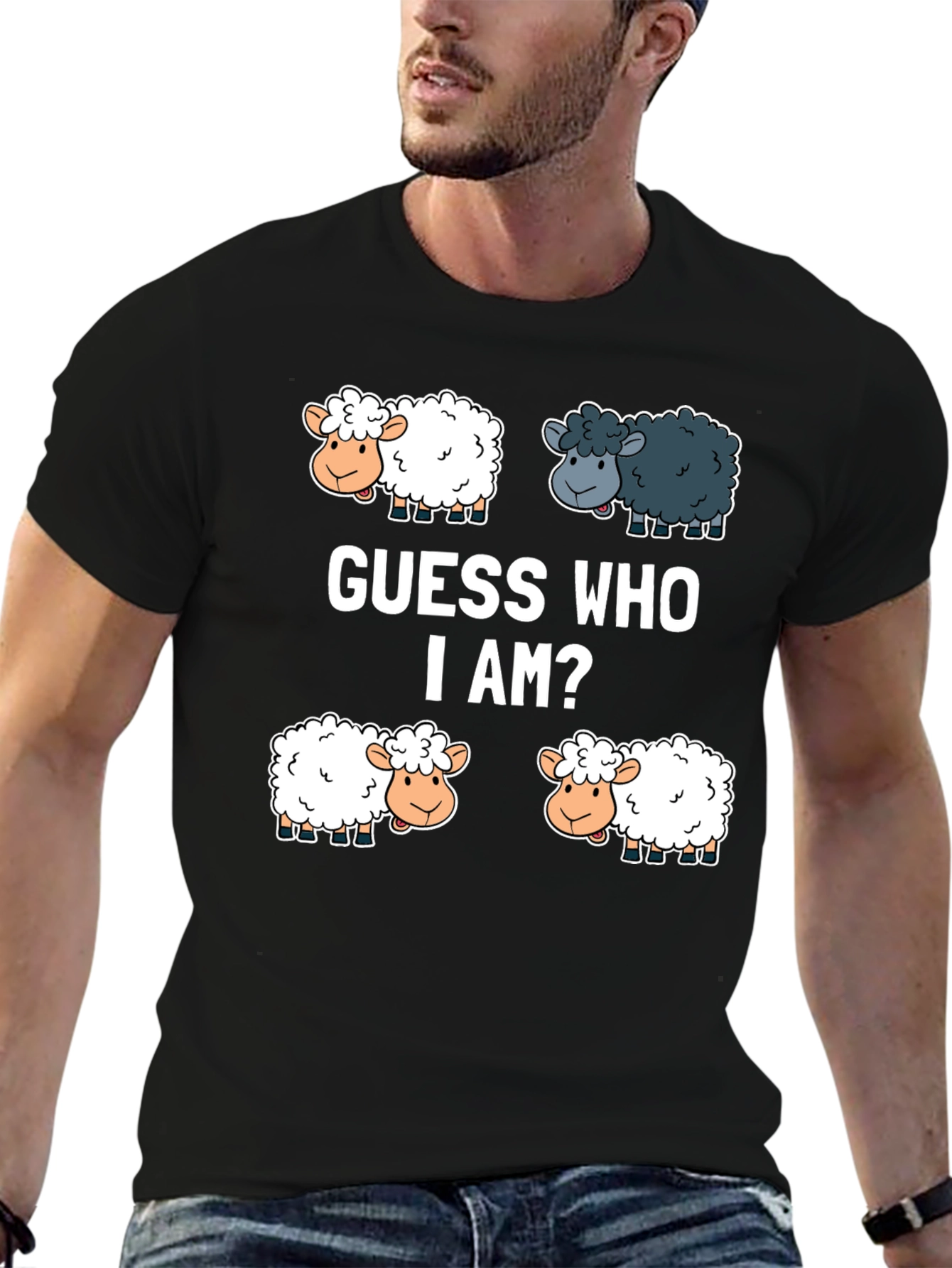 Guess Who I Am? Sheep Graphic T-Shirt