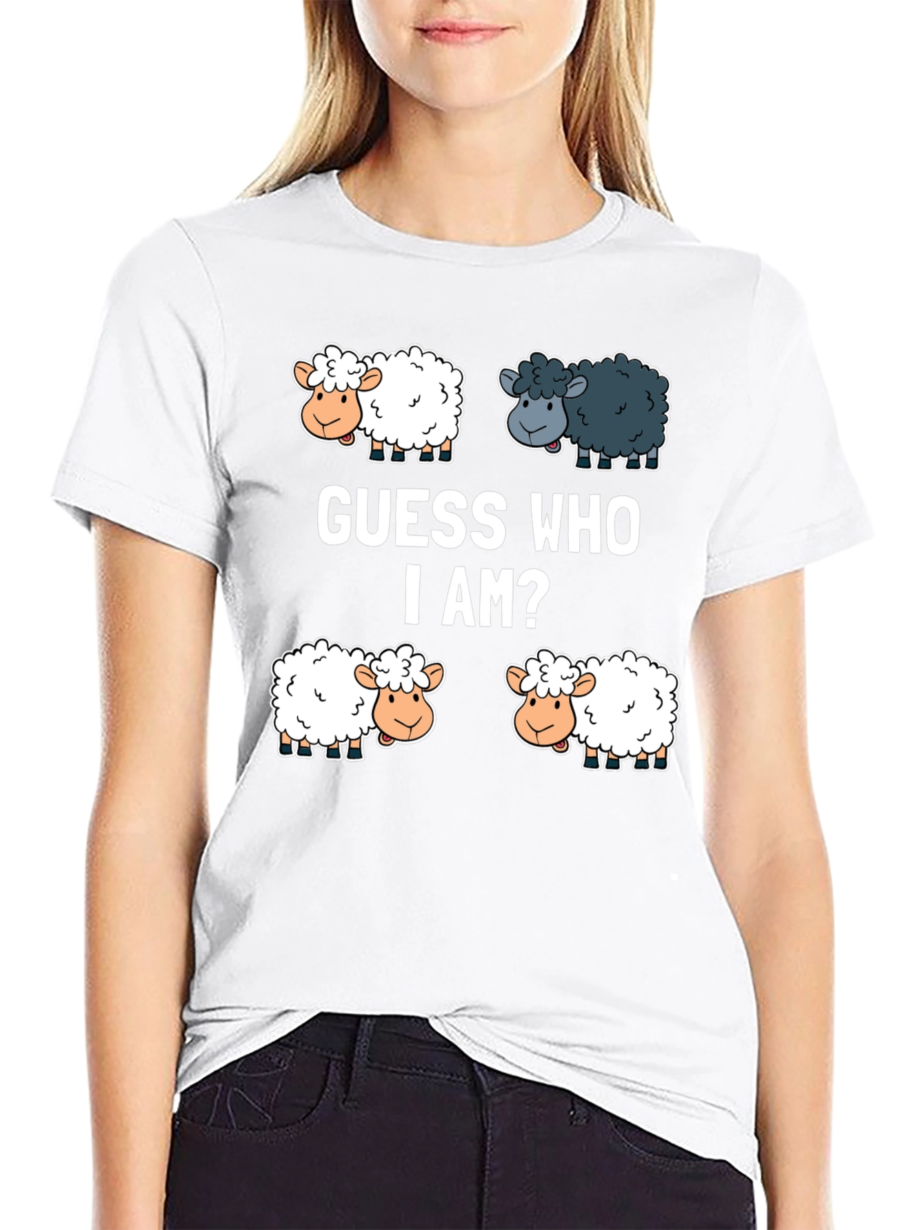 Guess Who I Am? Sheep Graphic T-Shirt