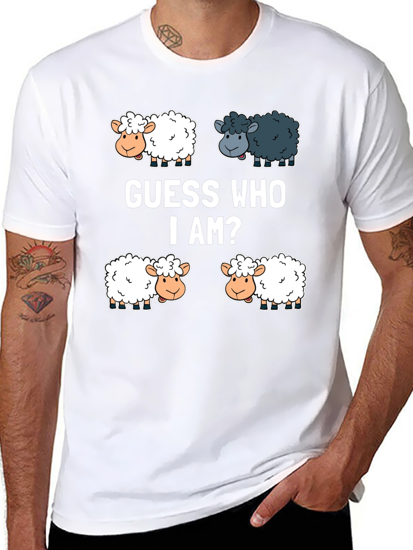 Guess Who I Am? Sheep Graphic T-Shirt