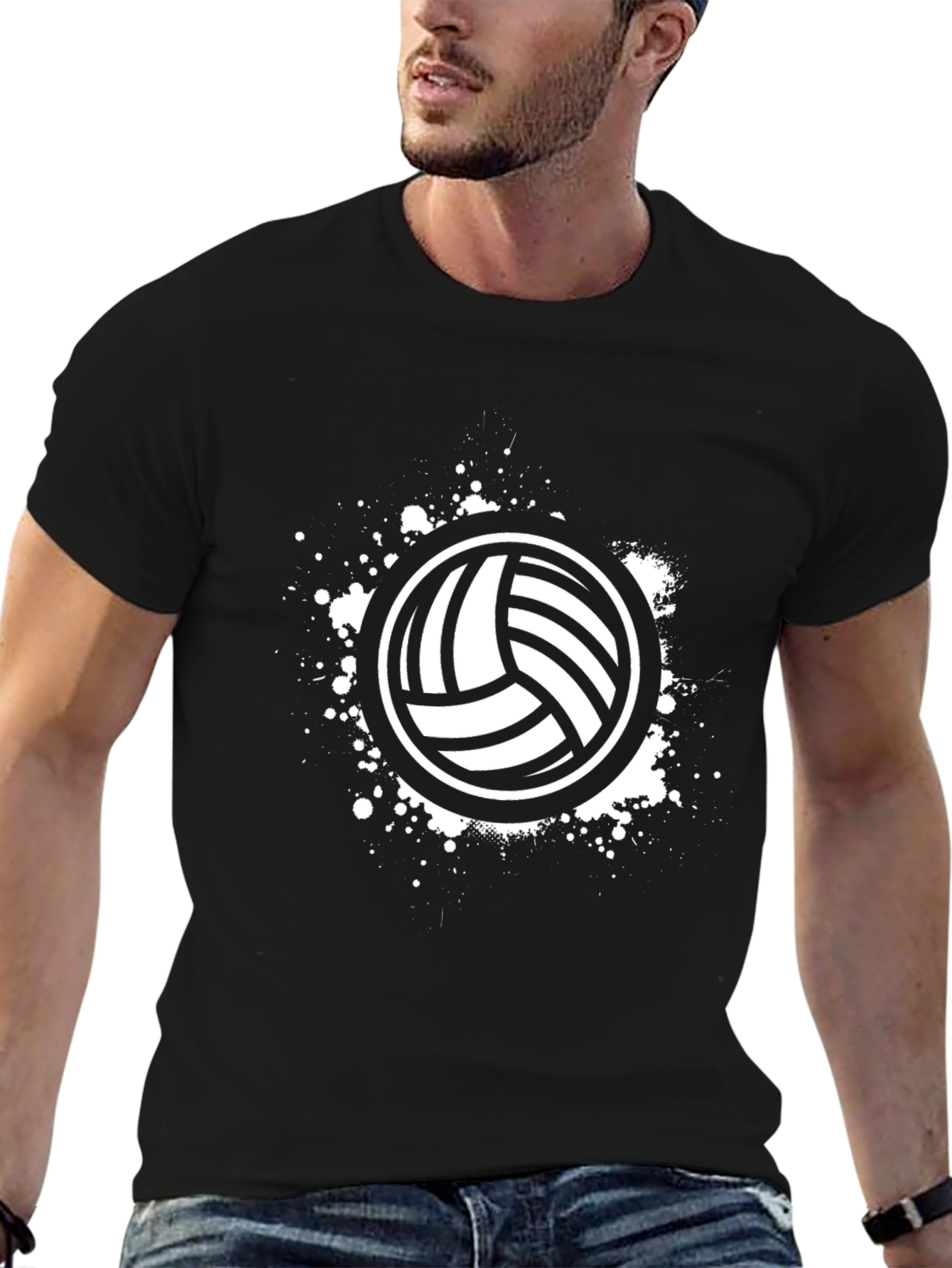 Volleyball Graphic Black T-Shirt