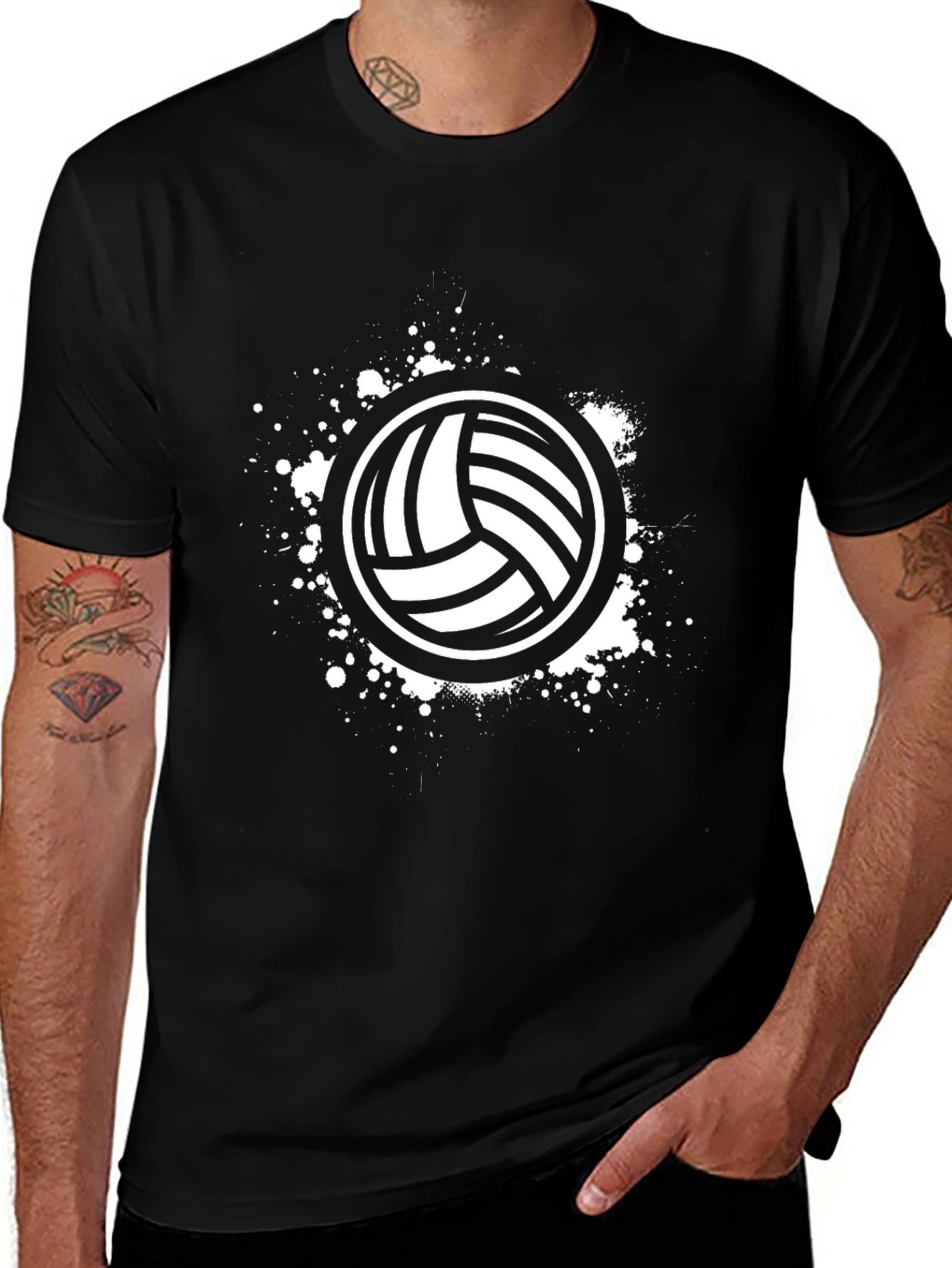 Volleyball Graphic Black T-Shirt