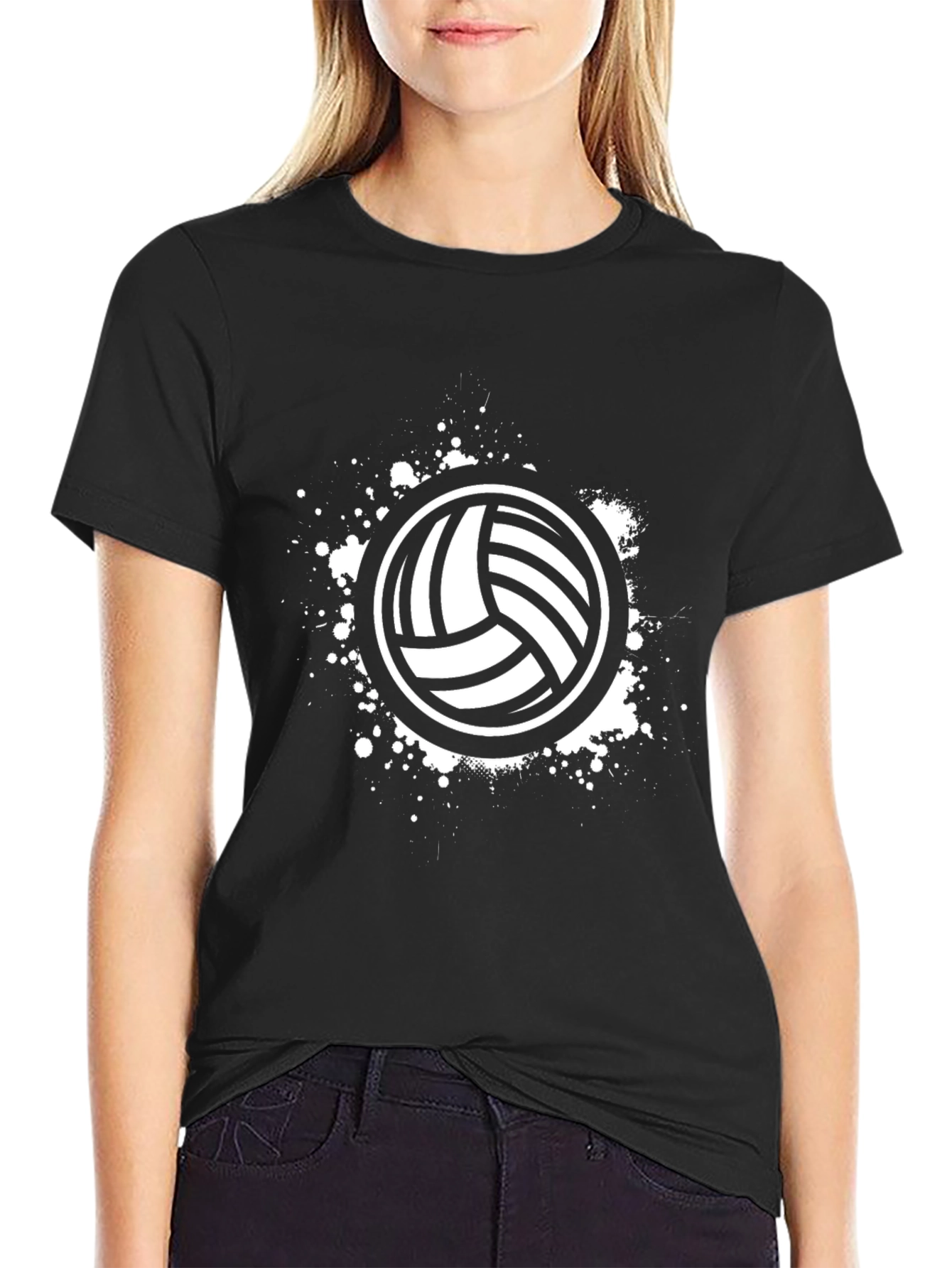 Volleyball Graphic Black T-Shirt