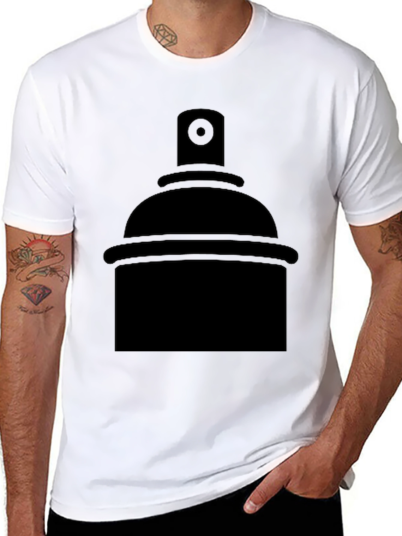 Spray Can Graphic Tee - Black Print T-Shirt