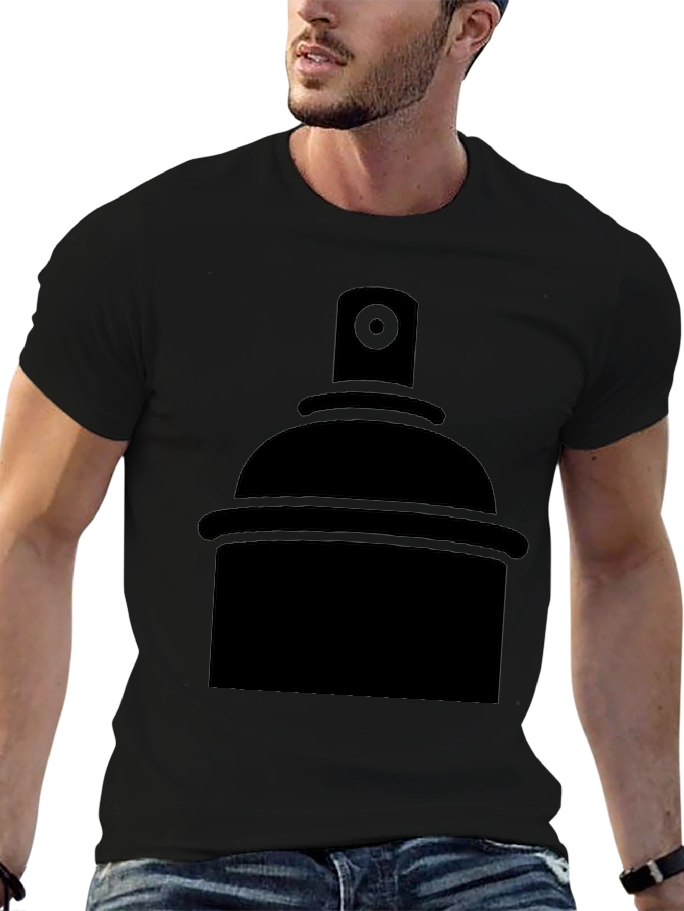Spray Can Graphic Tee - Black Print T-Shirt