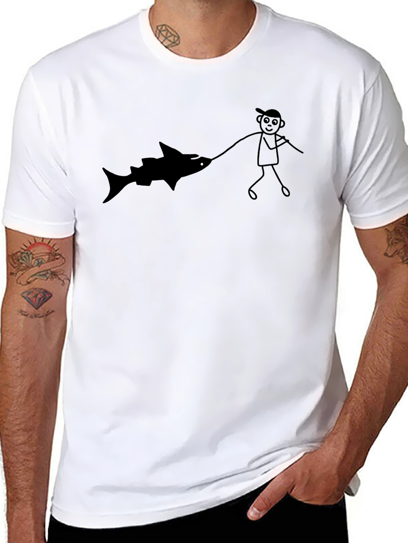 Shark Walker Novelty Graphic Tee - Mens