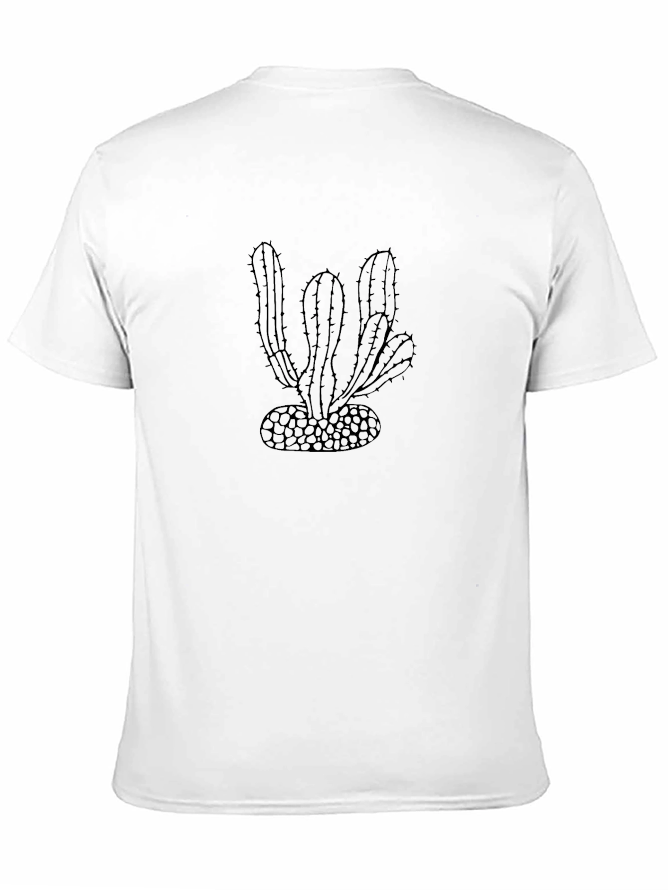 Cactus Graphic Print Mens Black T-Shirt