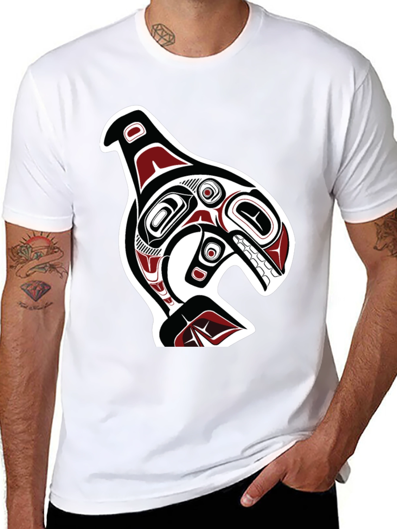 Killer Whale Graphic Tee - Native American Inspired Design