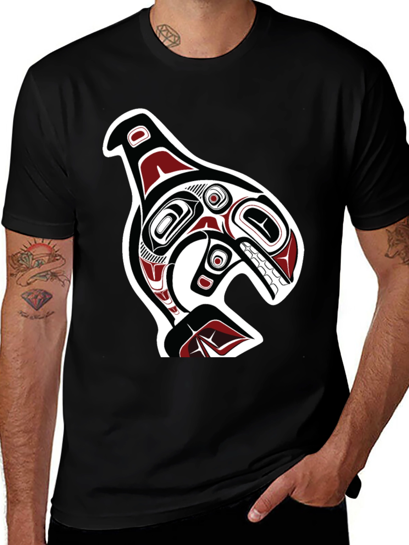 Killer Whale Graphic Tee - Native American Inspired Design