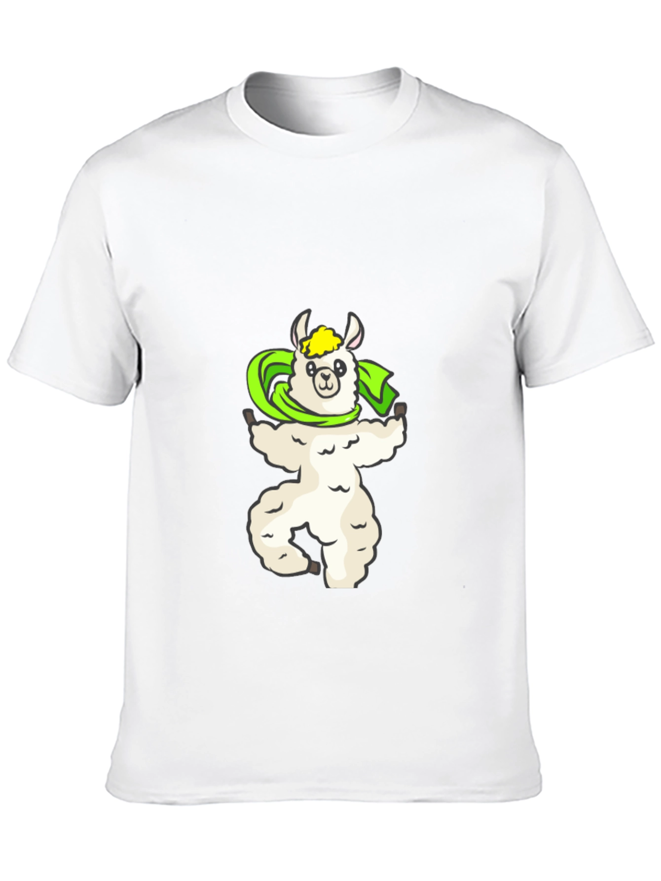 Llama Superhero Graphic Tee - Soft Black Cotton T-Shirt