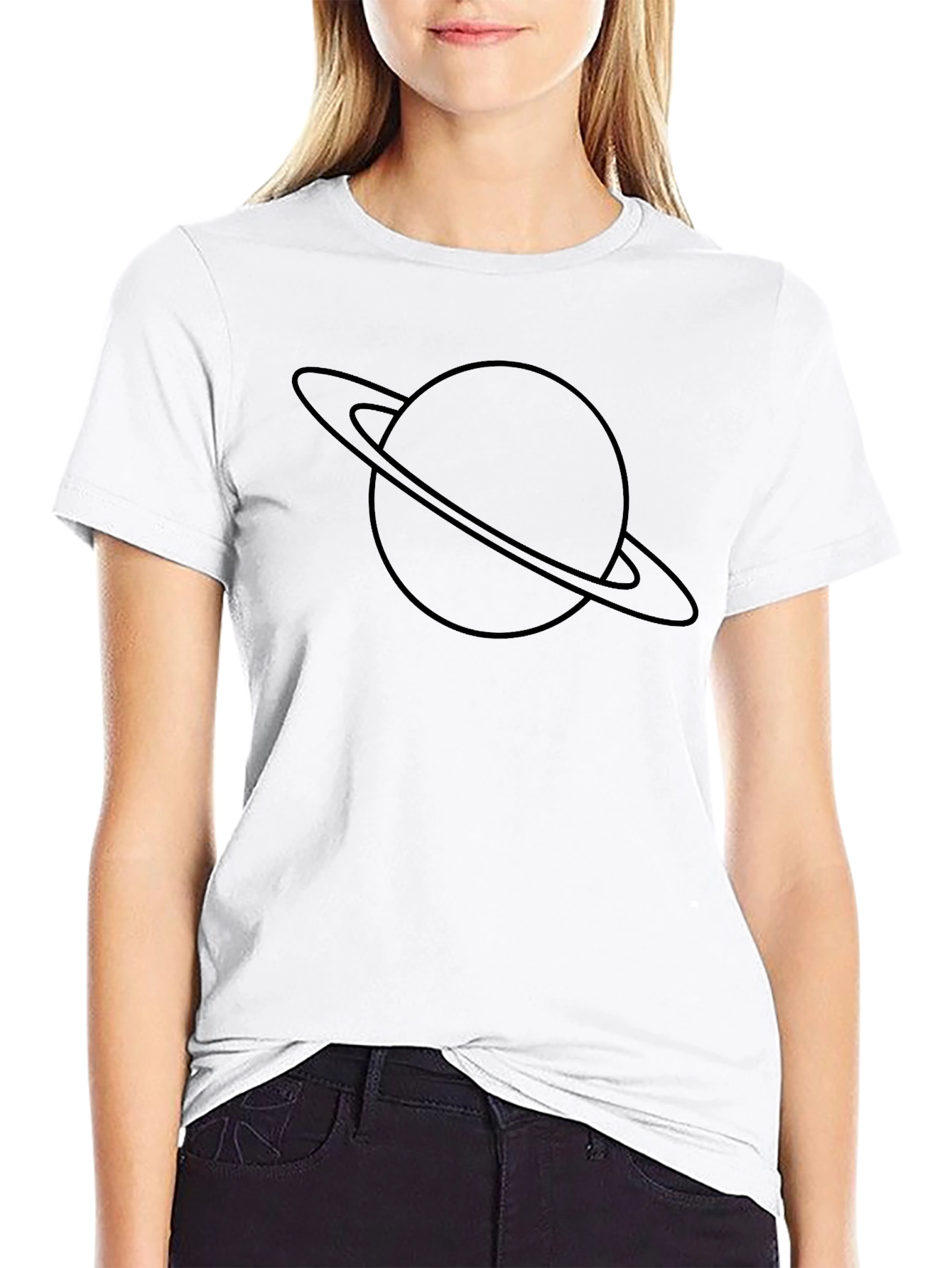 Saturn Graphic T-Shirt - Black Casual Wear
