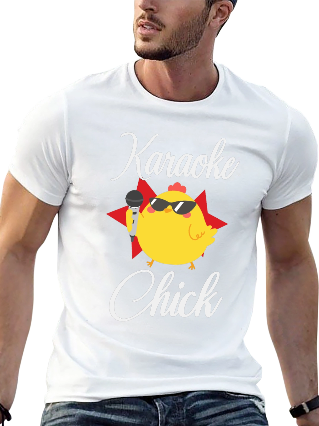 Karaoke Chick T-Shirt - Black Cotton Tee