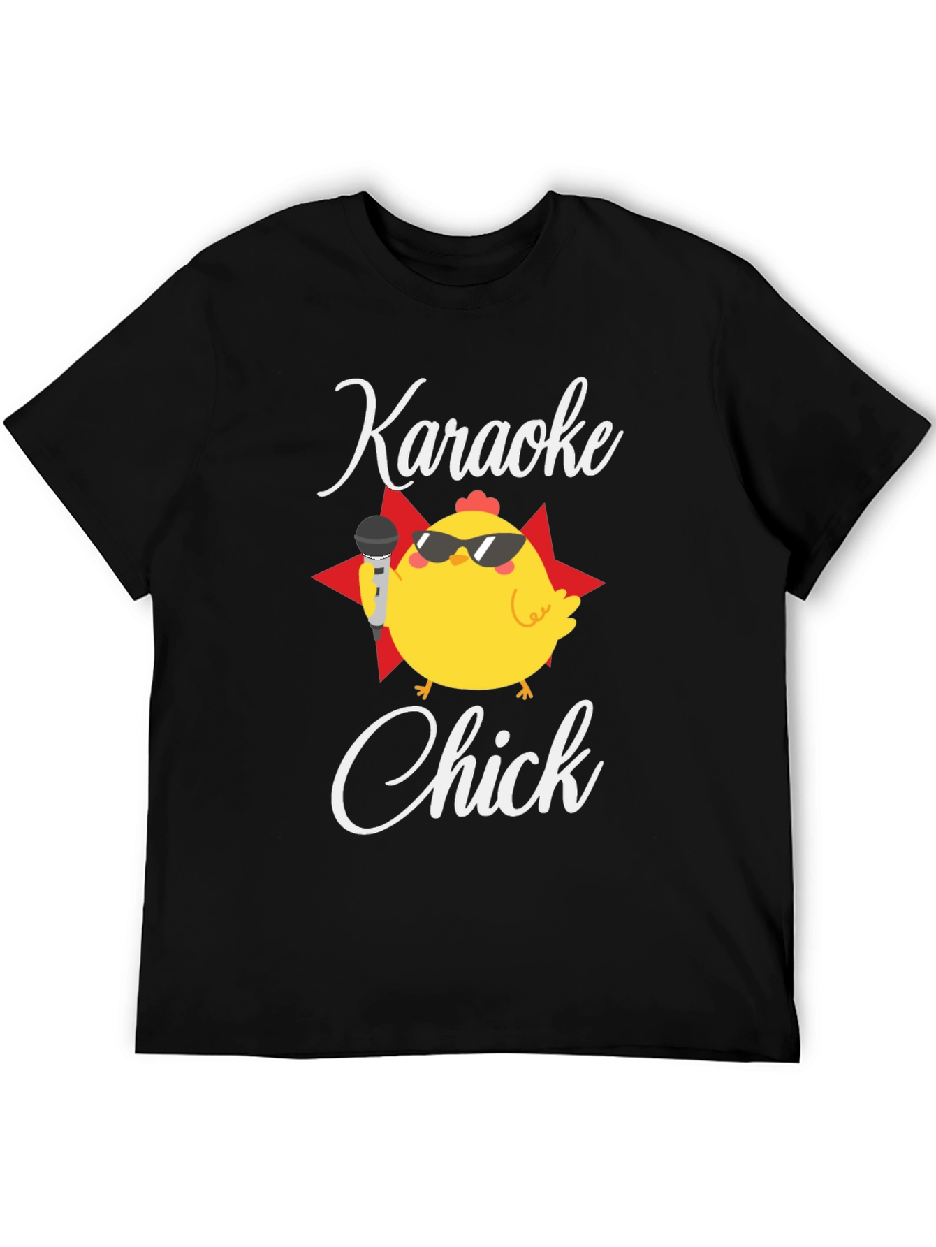 Karaoke Chick T-Shirt - Black Cotton Tee